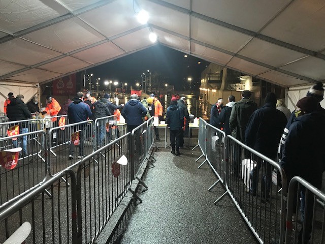 Temperature checks were mandatory for all supporters entering the stadium.