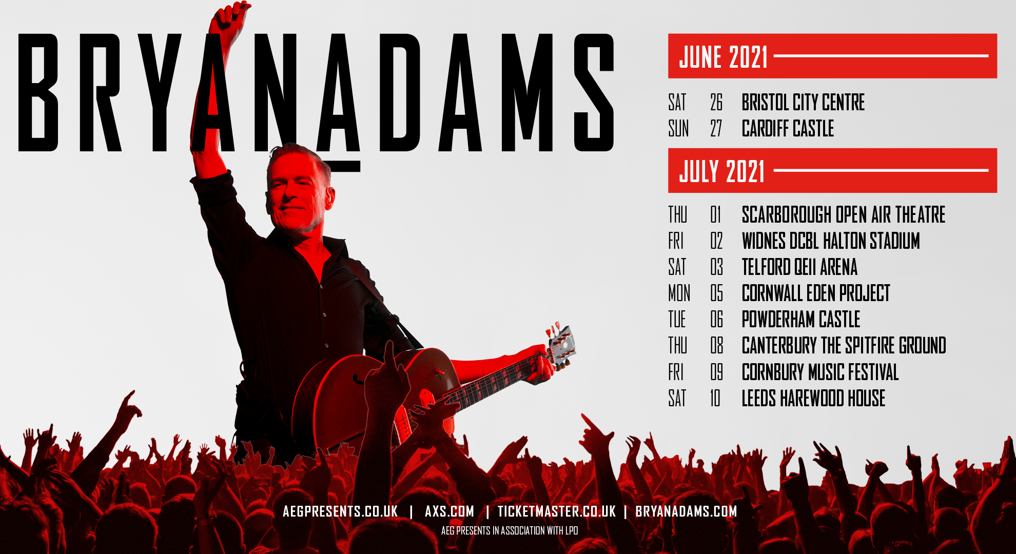 Bryan Adams to return to UK for openair tour Daily Echo