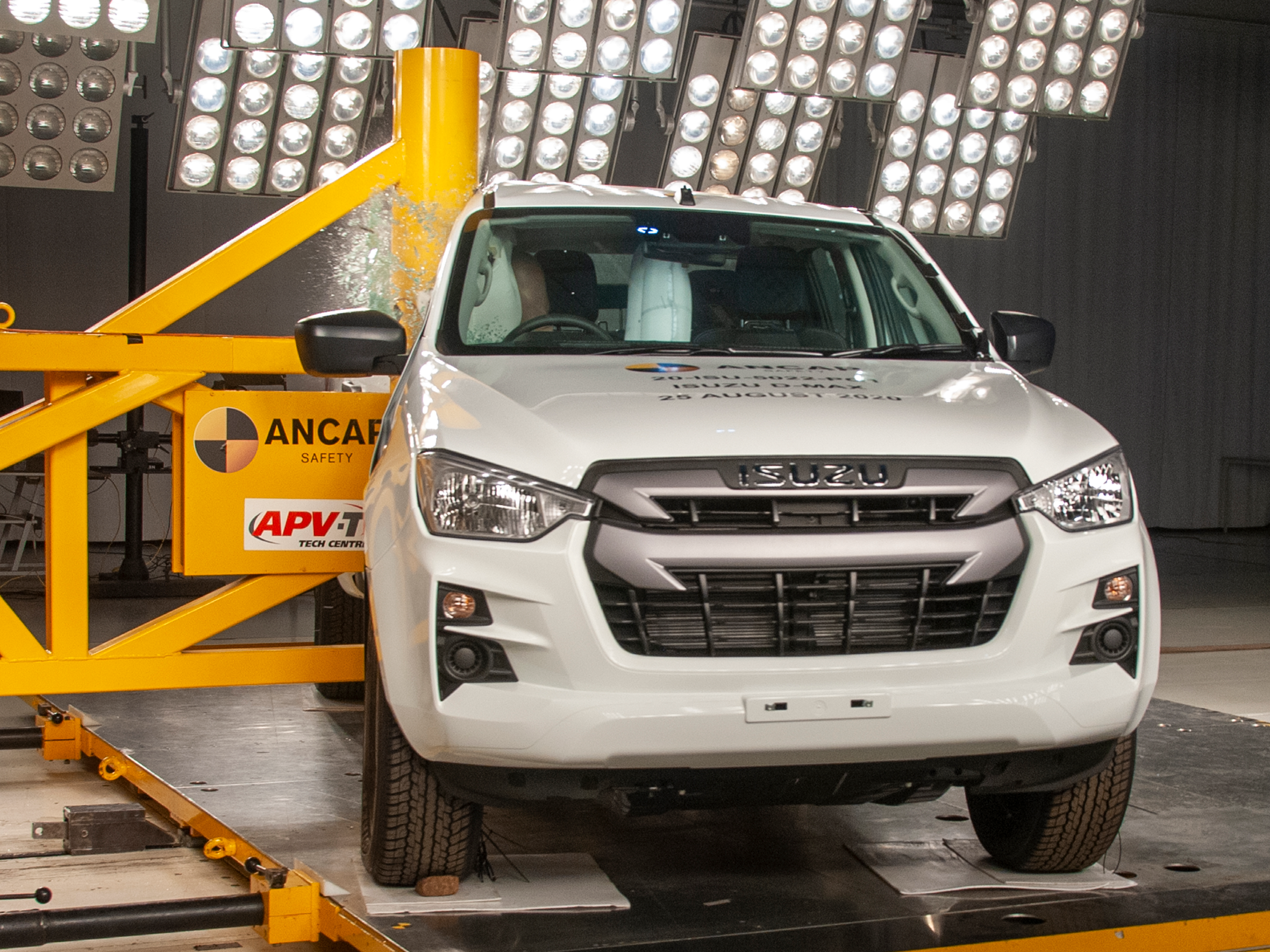 The Isuzu D-Max was handed a five-star safety rating despite dropping points for its affect on other vehicles during collisions (Thatcham Research/PA)