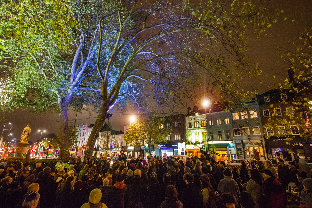 A previous Islington menorah lighting shows how many people usually attend the event