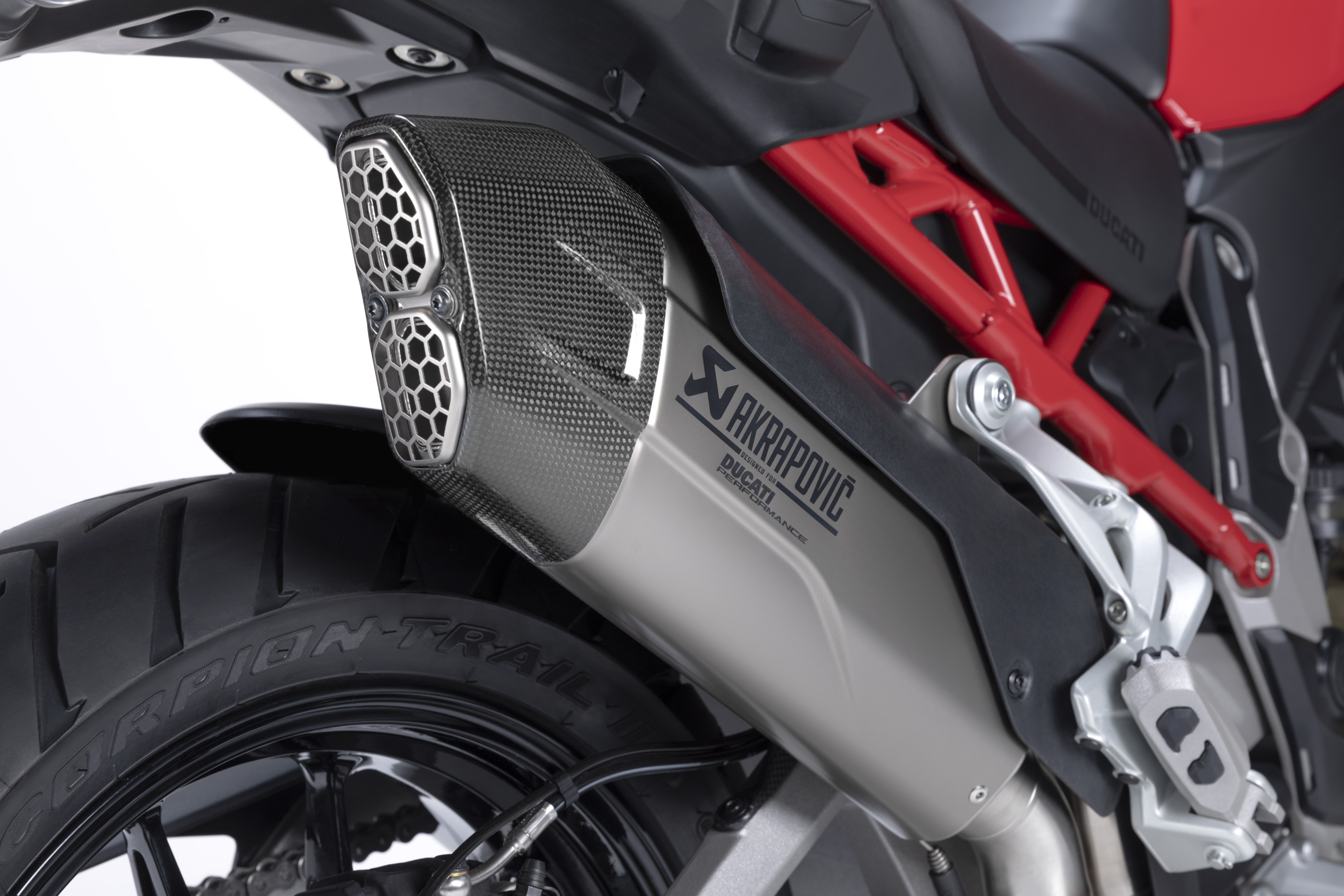 Ducati Multistrada V4 wearing Akrapovic exhuast