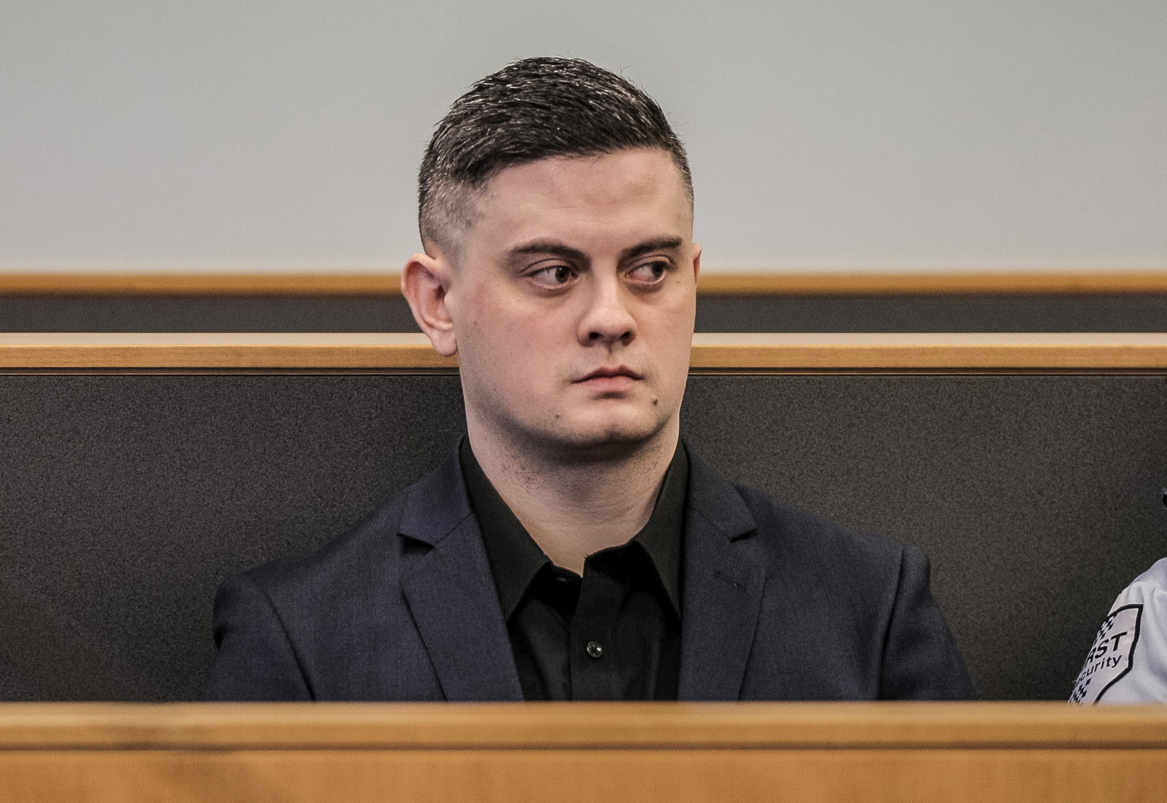 Jesse Shane Kempson sits in New Zealand's High Court during the trial for the murder of British backpacker Grace Millane
