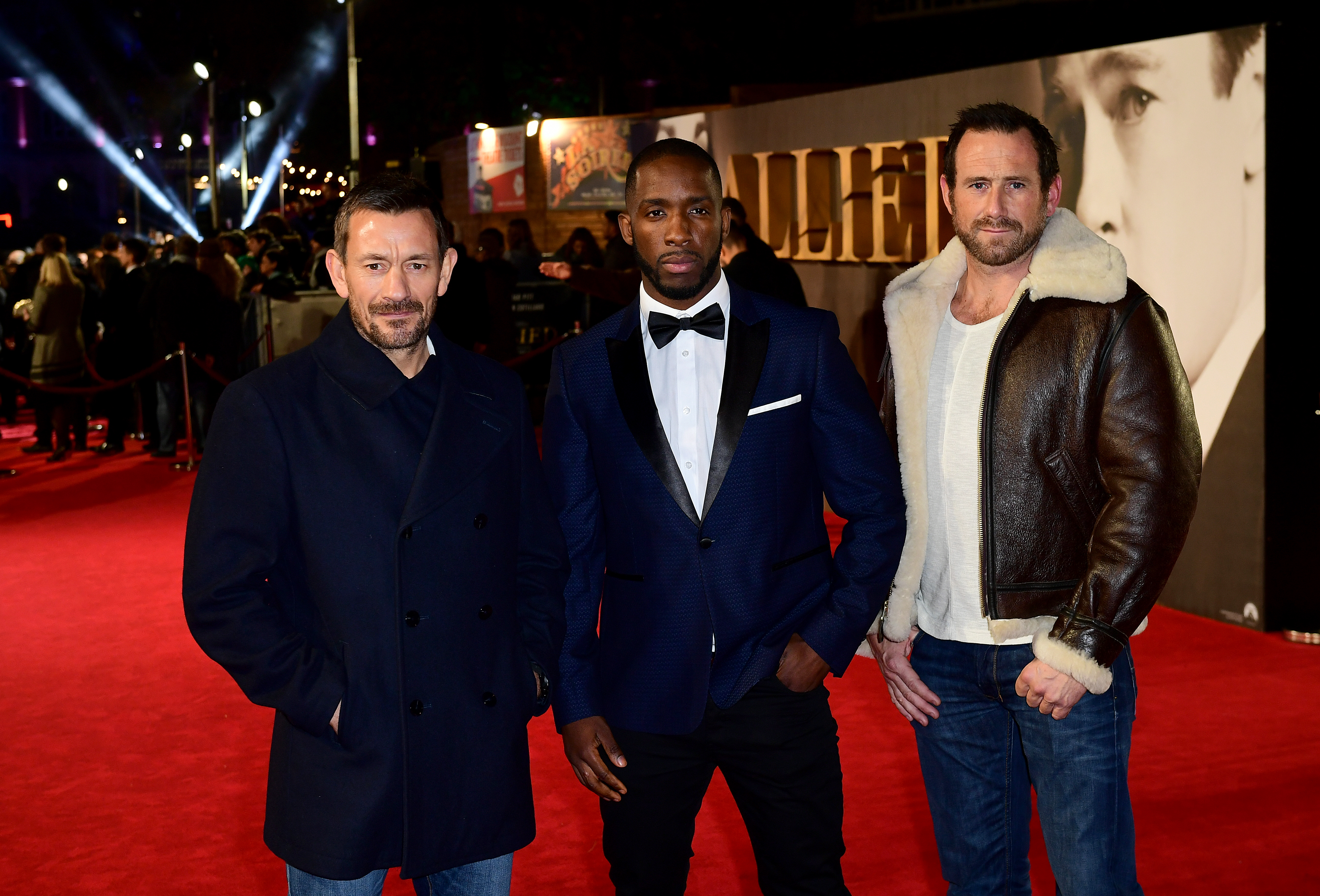 Ollie Ollerton, Moses Ican and Jason Fox at the Allied premier in 2016 (Ian West/PA)