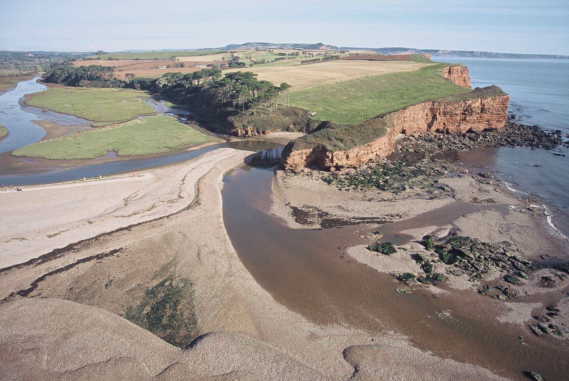 The River Otter valley from above at the coast