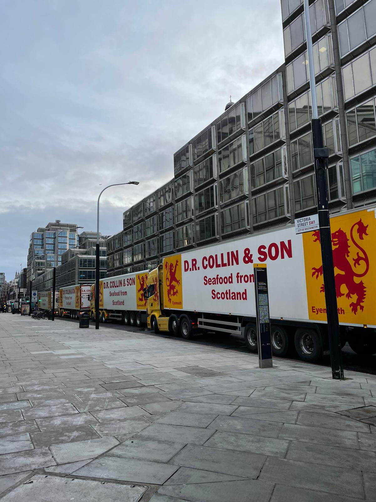 Trucks carried messages that were critical of the Government 