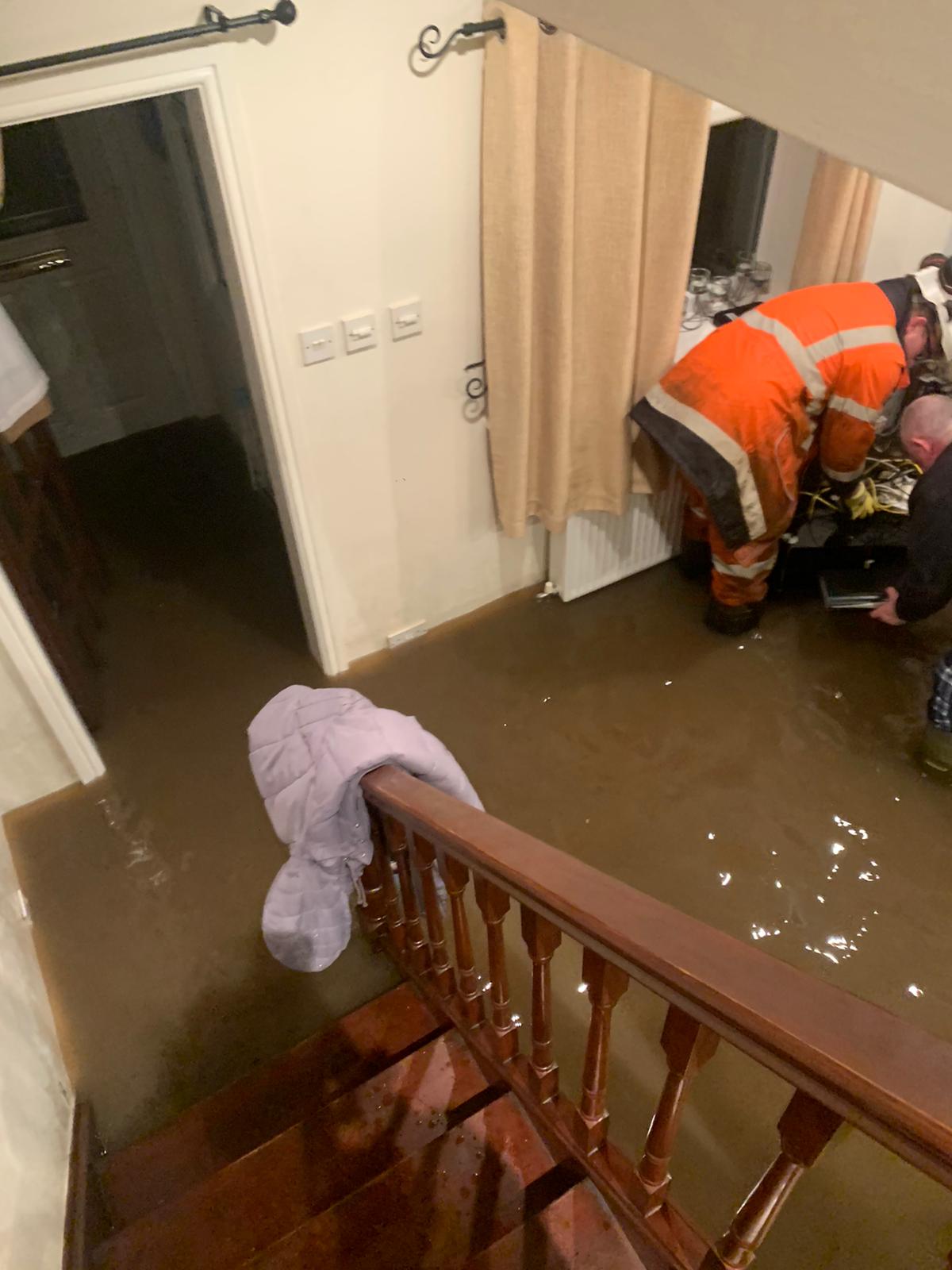 Flooding in Chris and Marlene Spencer's home in Chester
