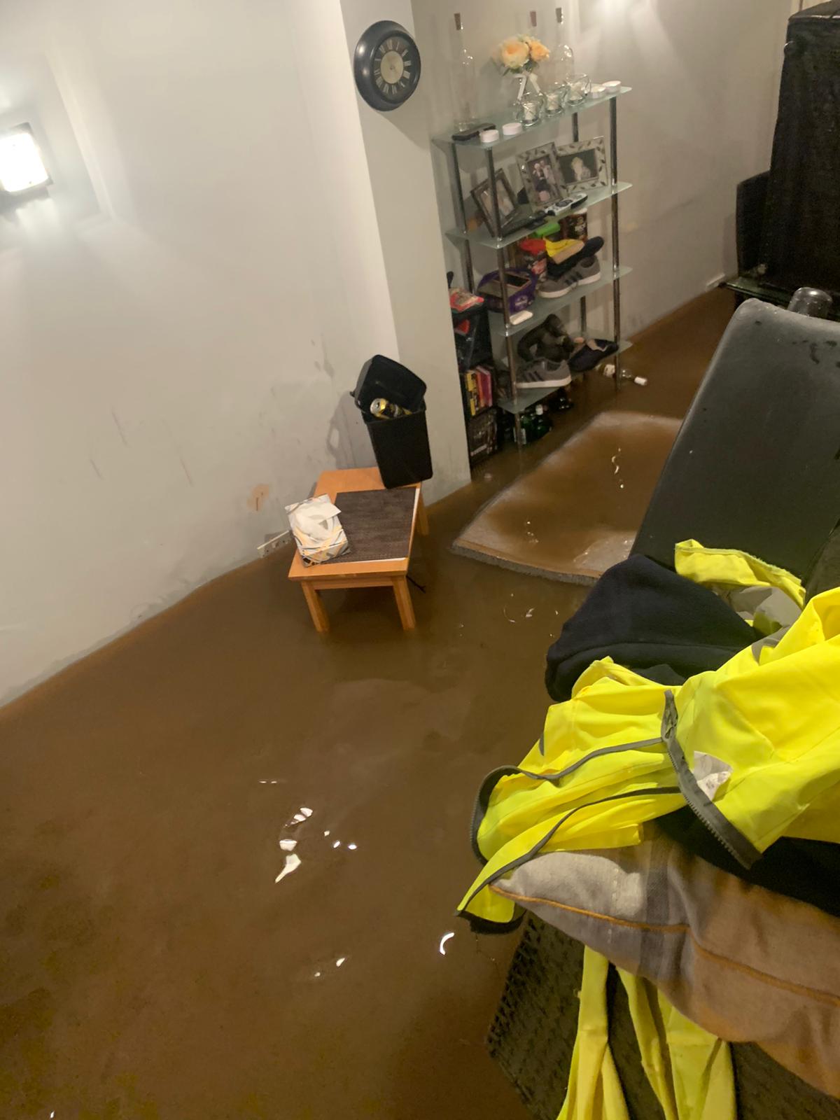 Flooding in Chris and Marlene Spencer's home in Chester