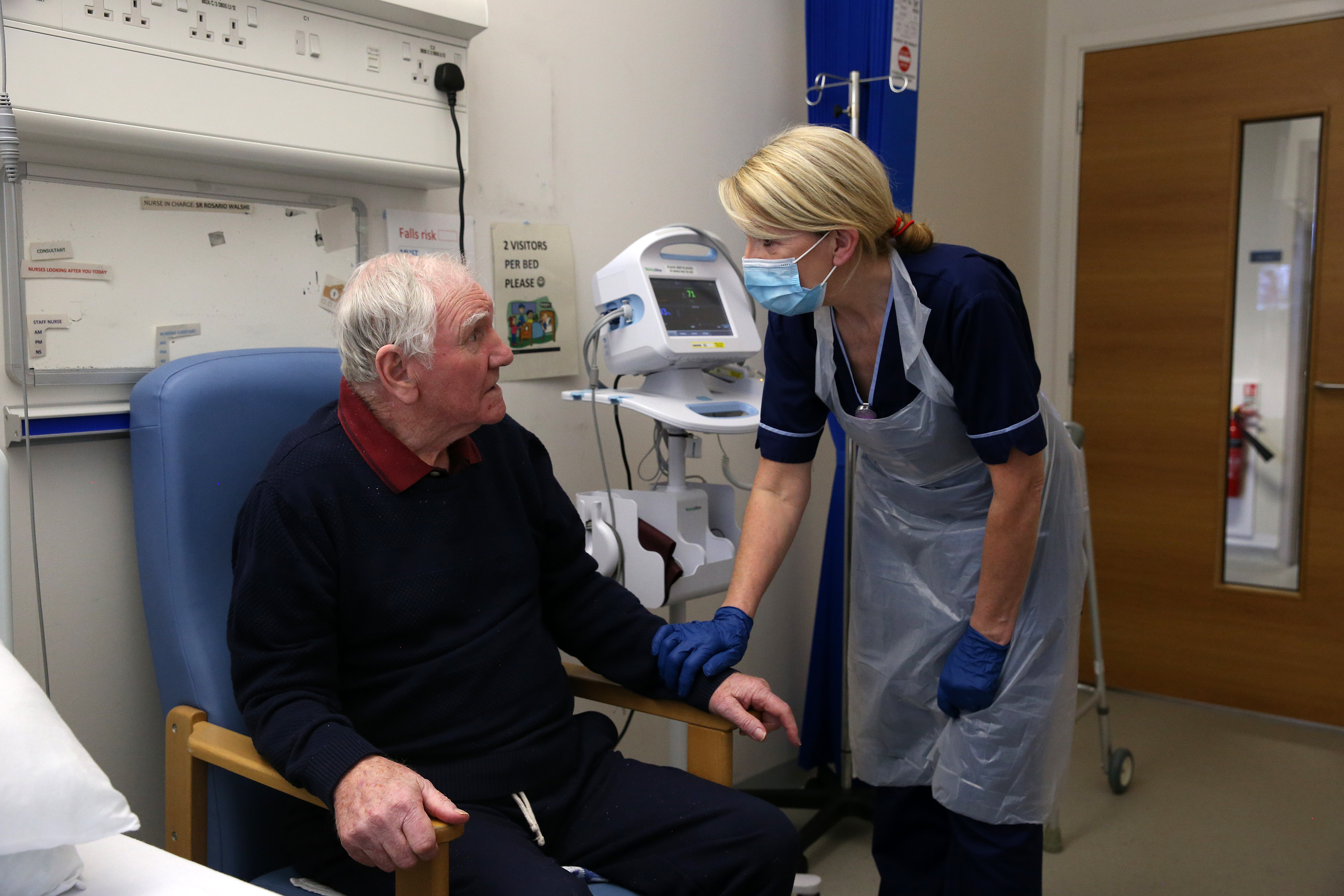 Rosario Walsh with patient Jim Tierney