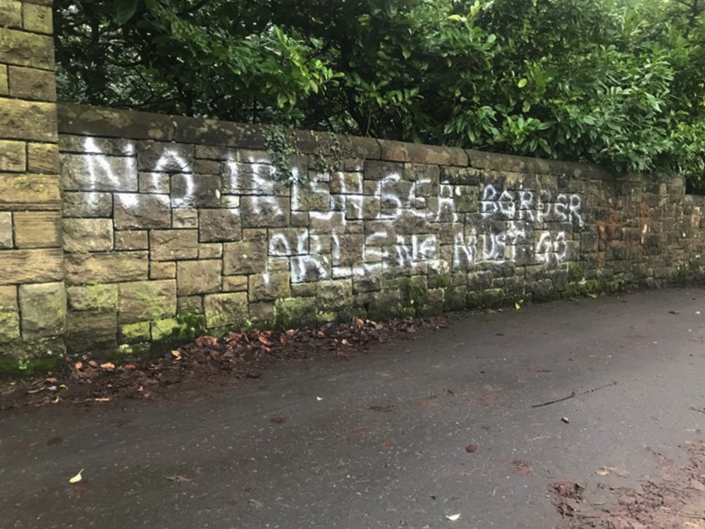 Graffiti on a wall along the Belmont Road in east Belfast