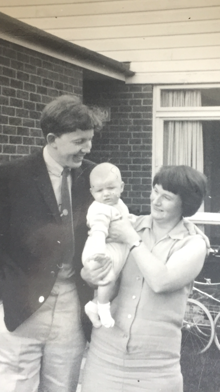 Mark Ravenhill as a baby in 1967 with his mother Angela and his father Ted