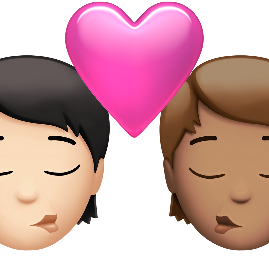 A couple kissing emoji