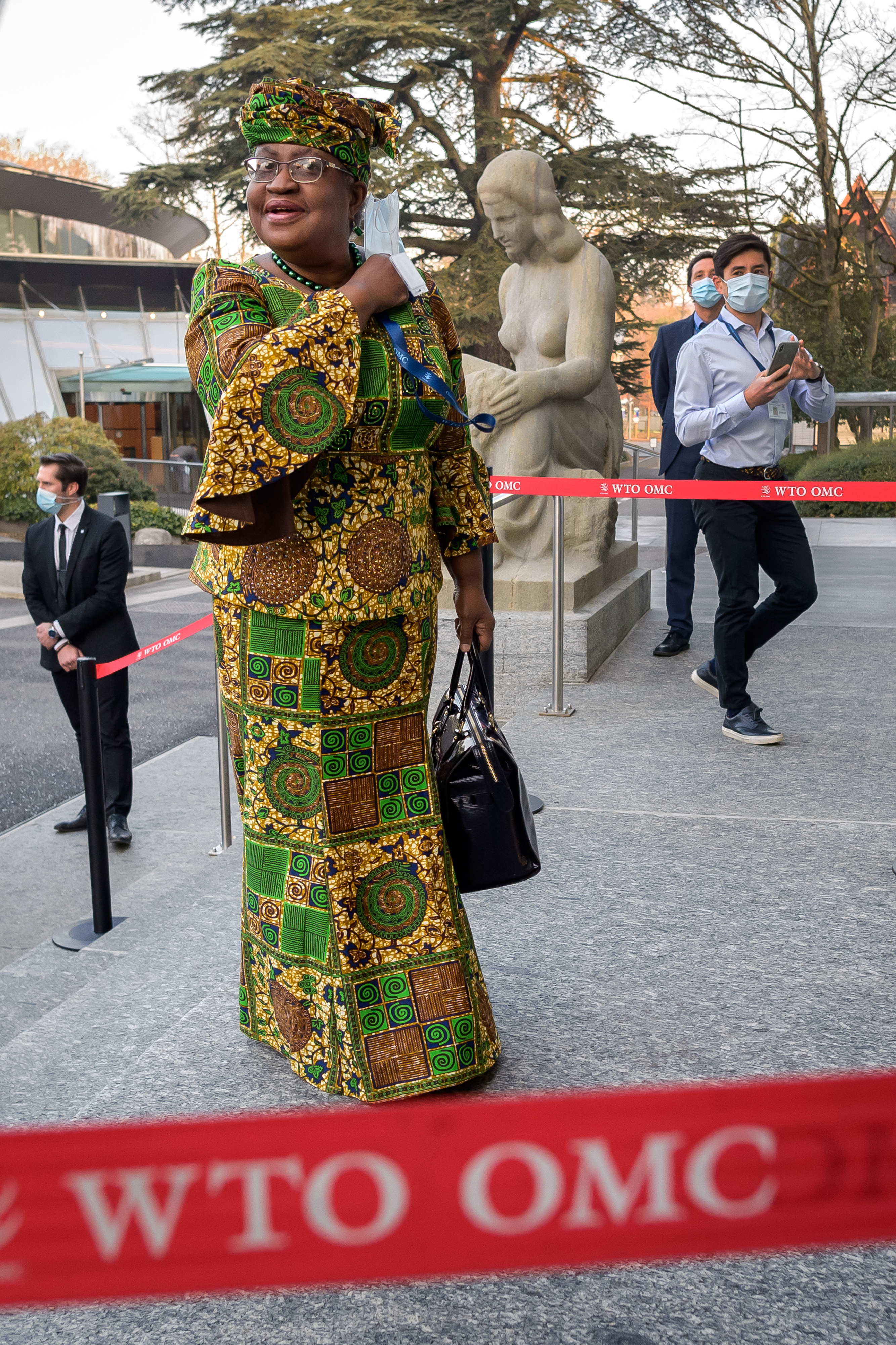 Ngozi Okonjo-Iweala arrives at the WTO headquarters in Geneva