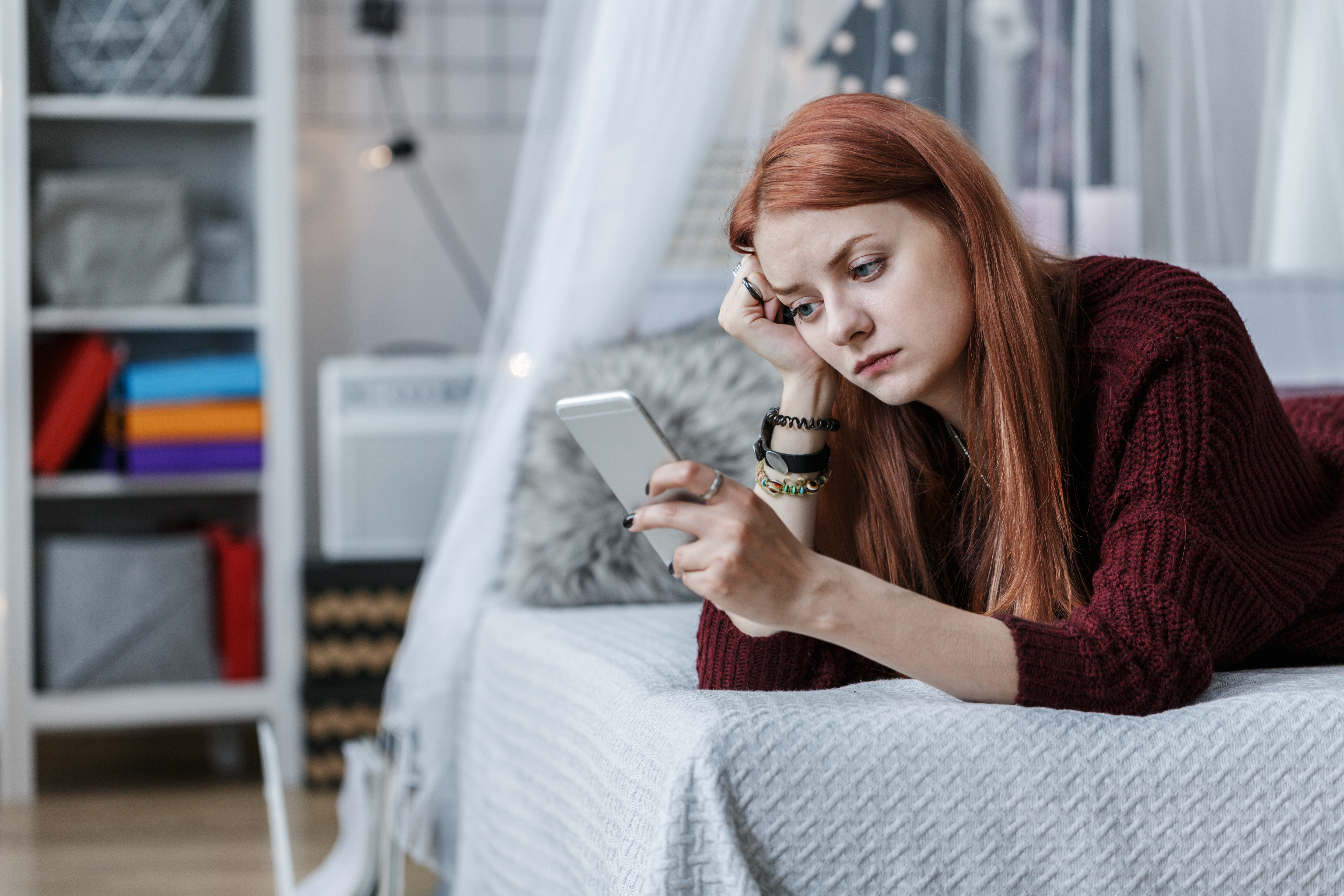 Woman looking at phone