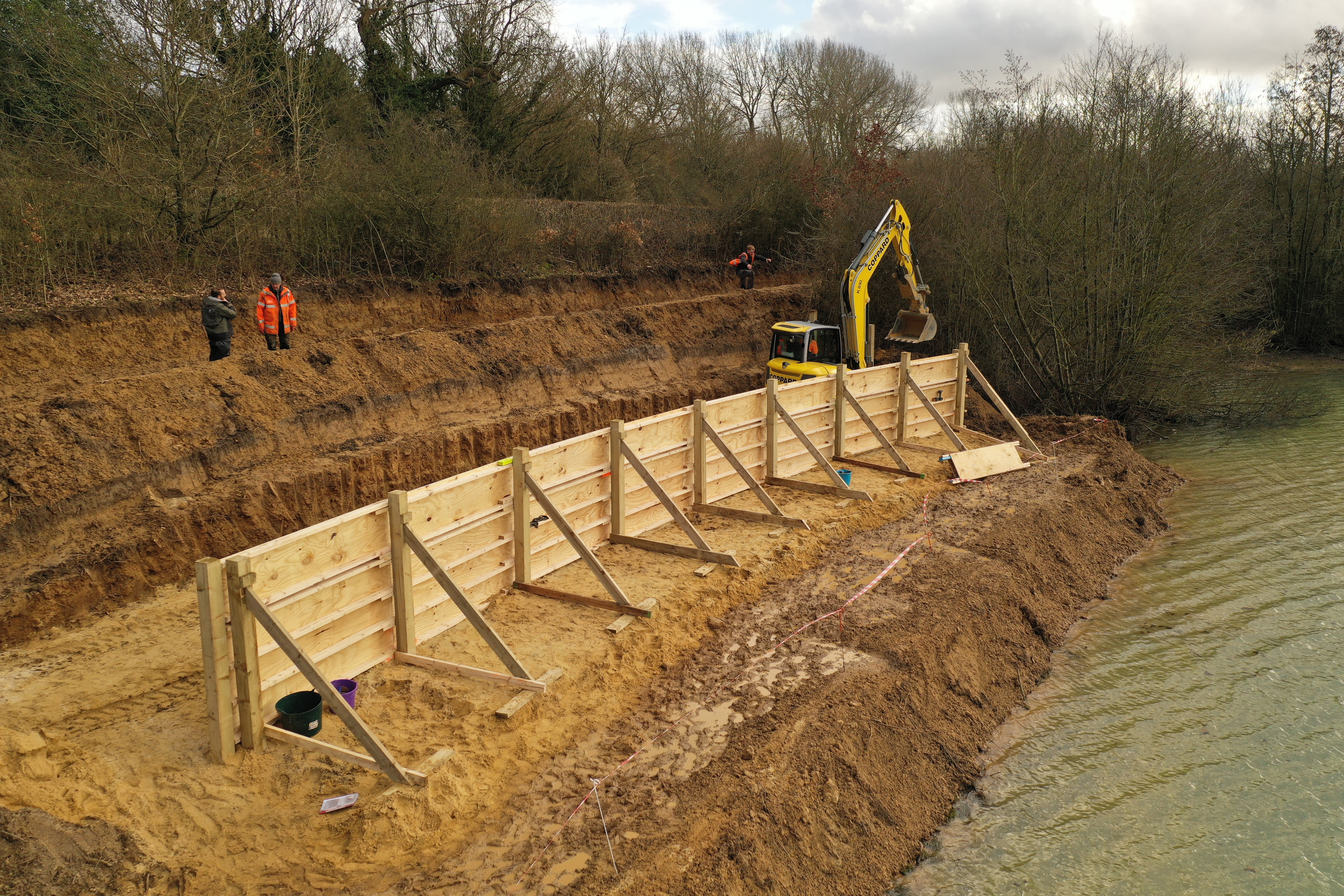 Construction involved a 'giant bucket mould made from wooden boards' (Surrey Wildlife Trust/Sand in Your Eye/PA)