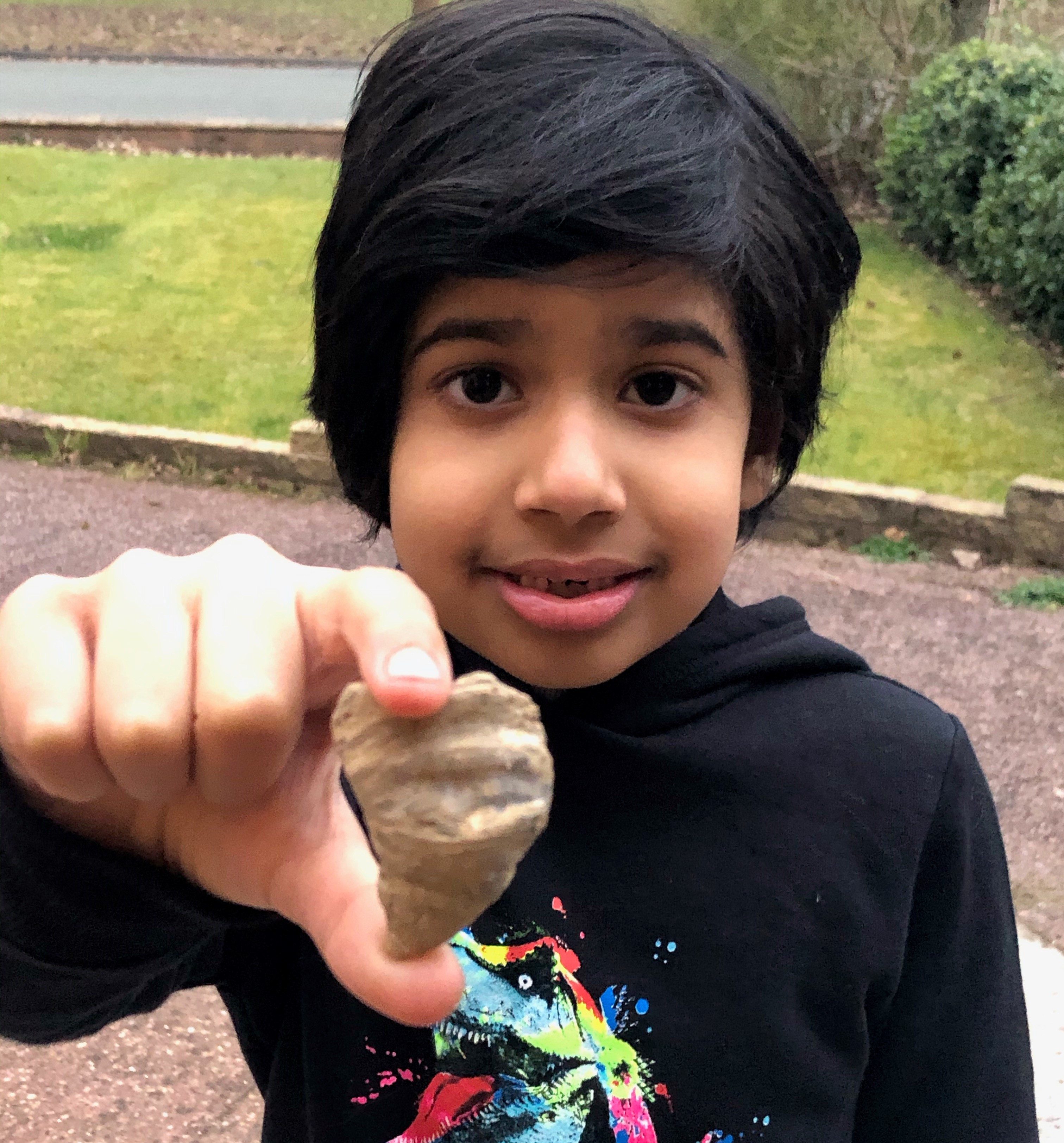 Six-year-old boy finds fossil in his garden