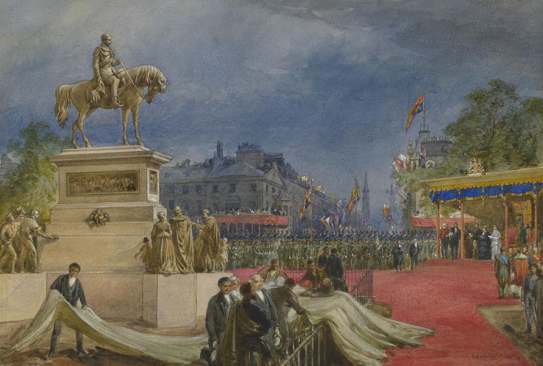 Queen Victoria at the unveiling of the statue of Prince Albert