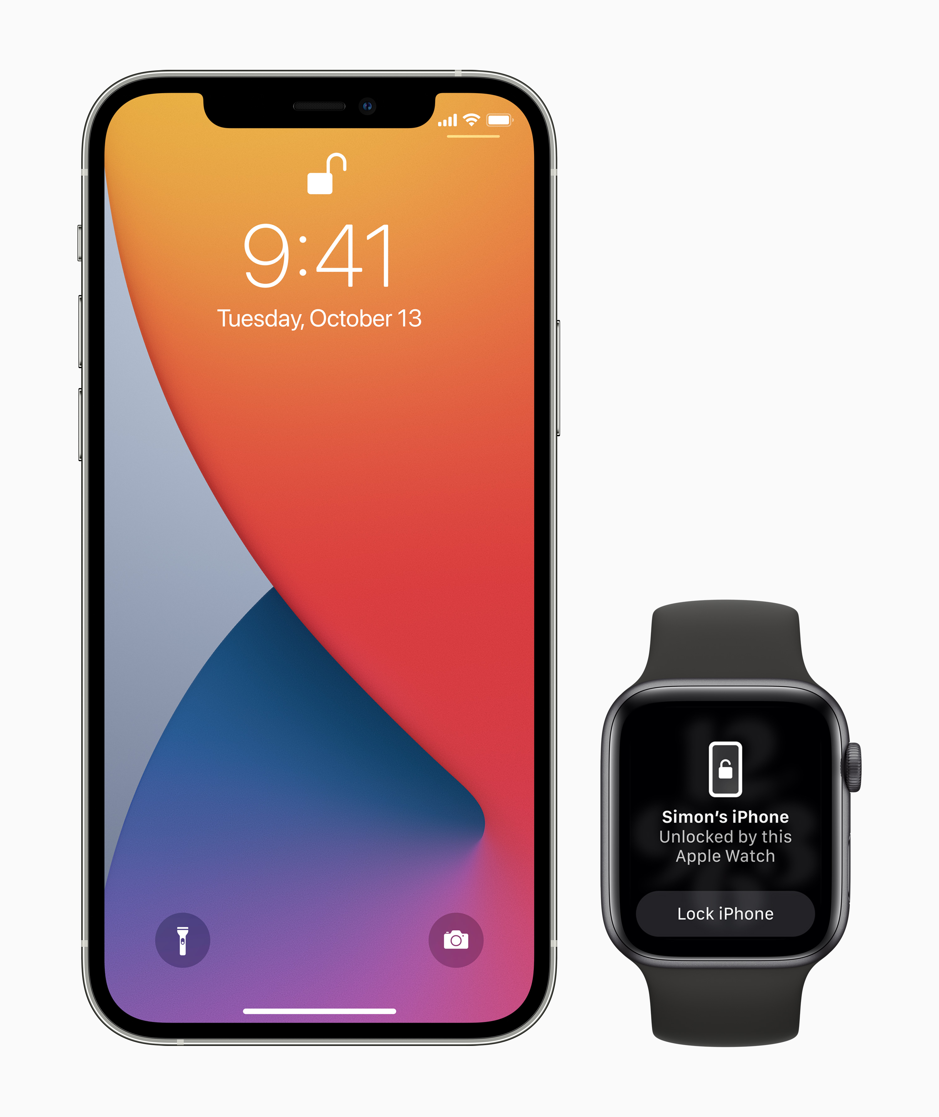 An iPhone unlocked using an Apple Watch