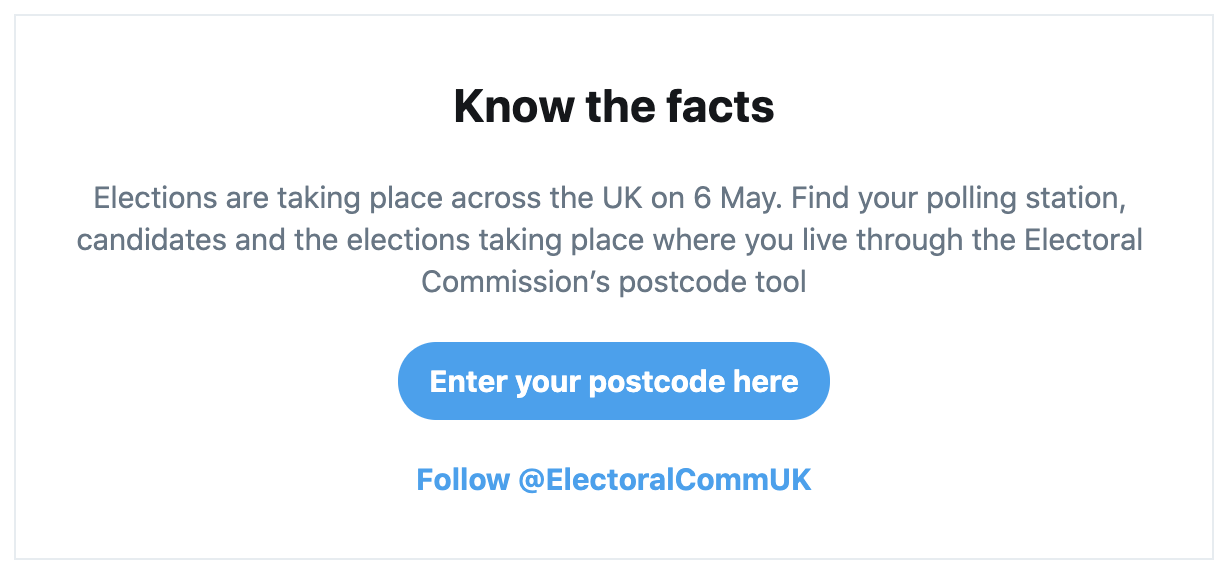 Twitter local elections prompt