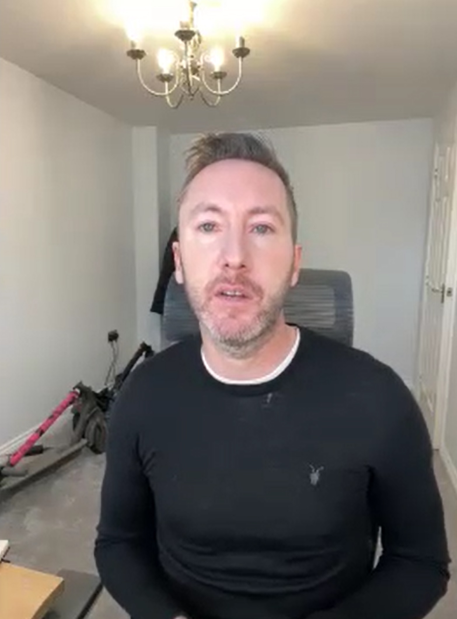 Social media consultant and industry commentator Matt Navarra, 41 - Matt sits in a black top against a white background while talking to the camera