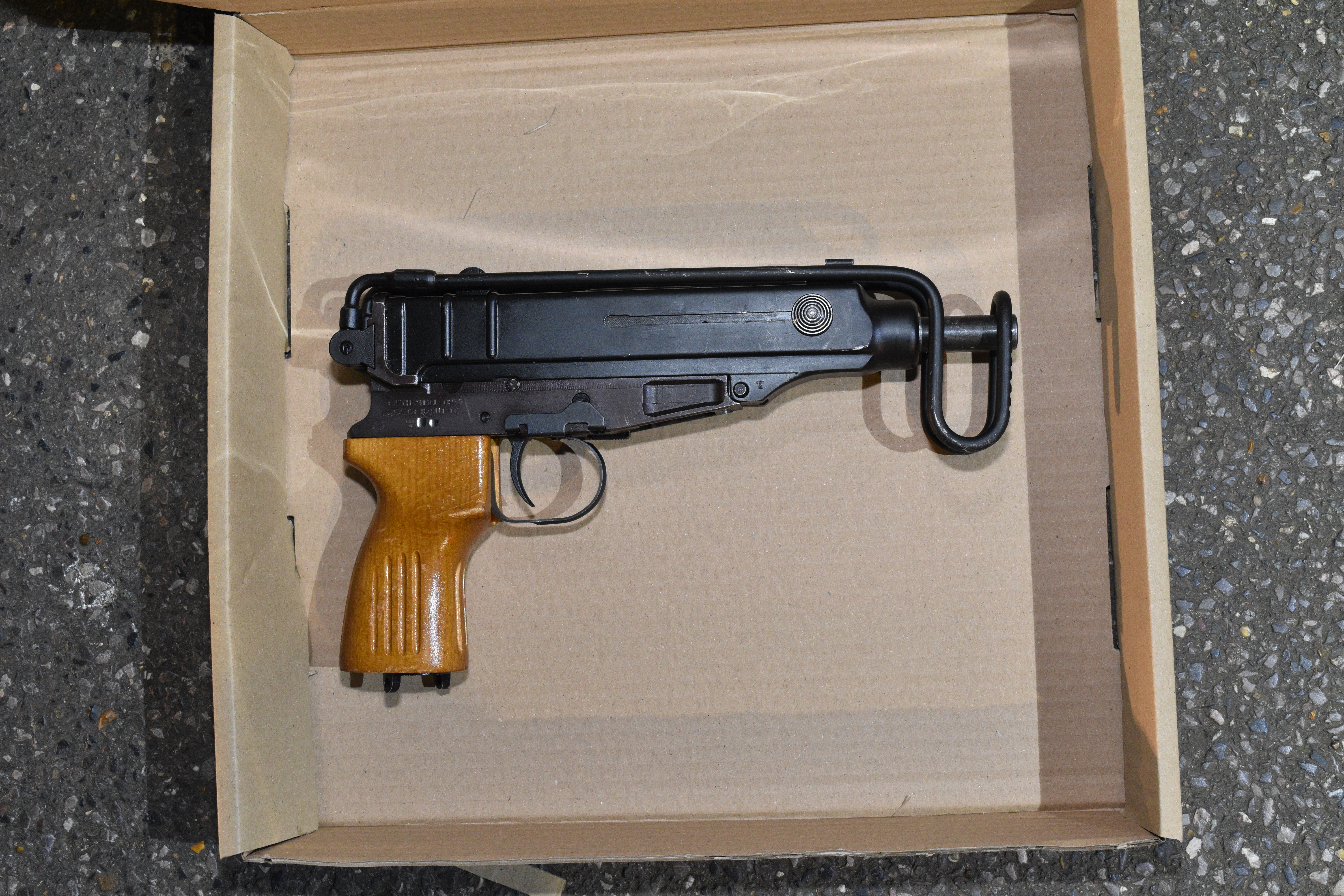 One of the Skorpion submachine guns found in David Longhor's possession