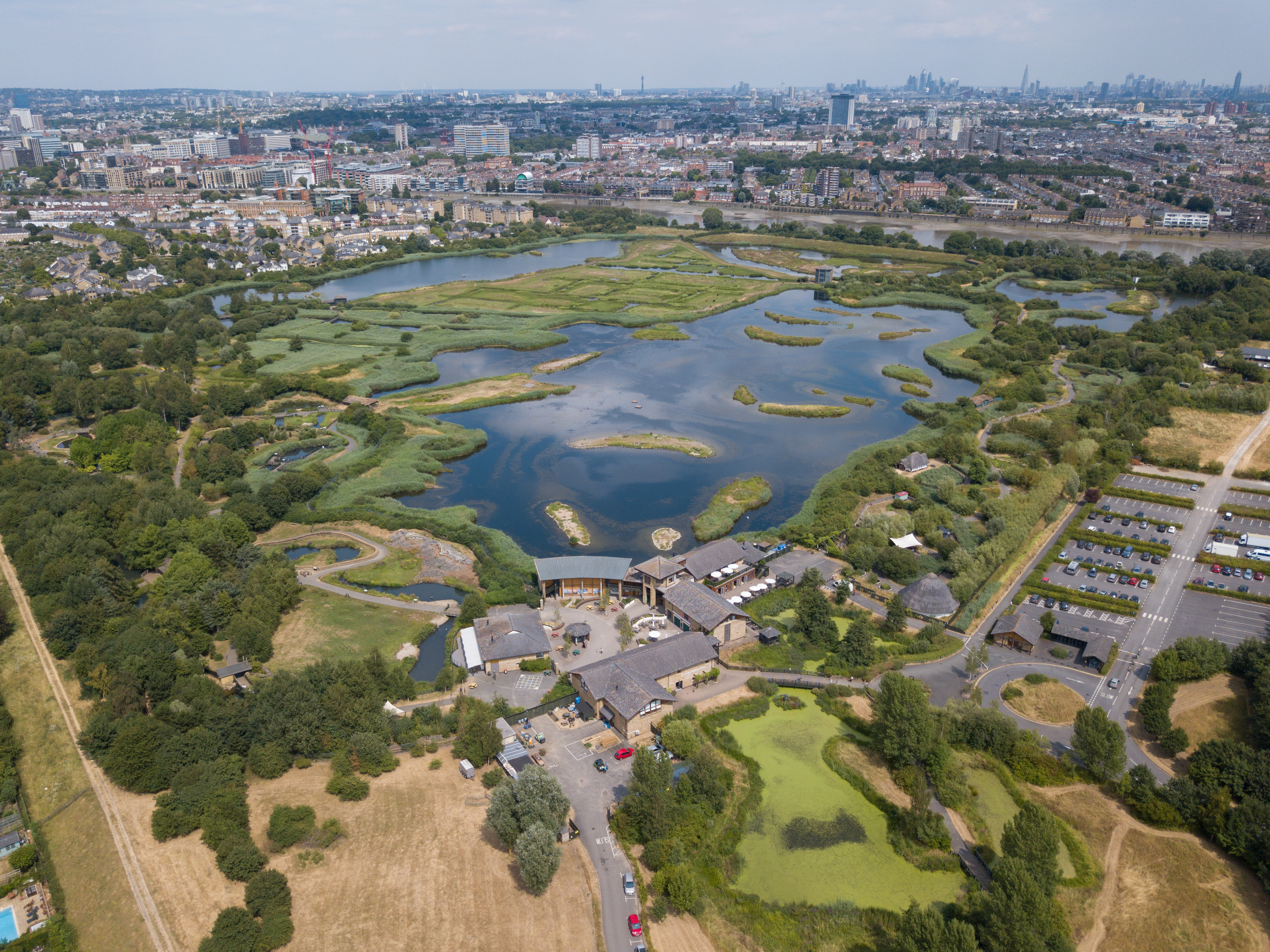 WWT London Wetland Centre at Barnes from above (WWT/PA)