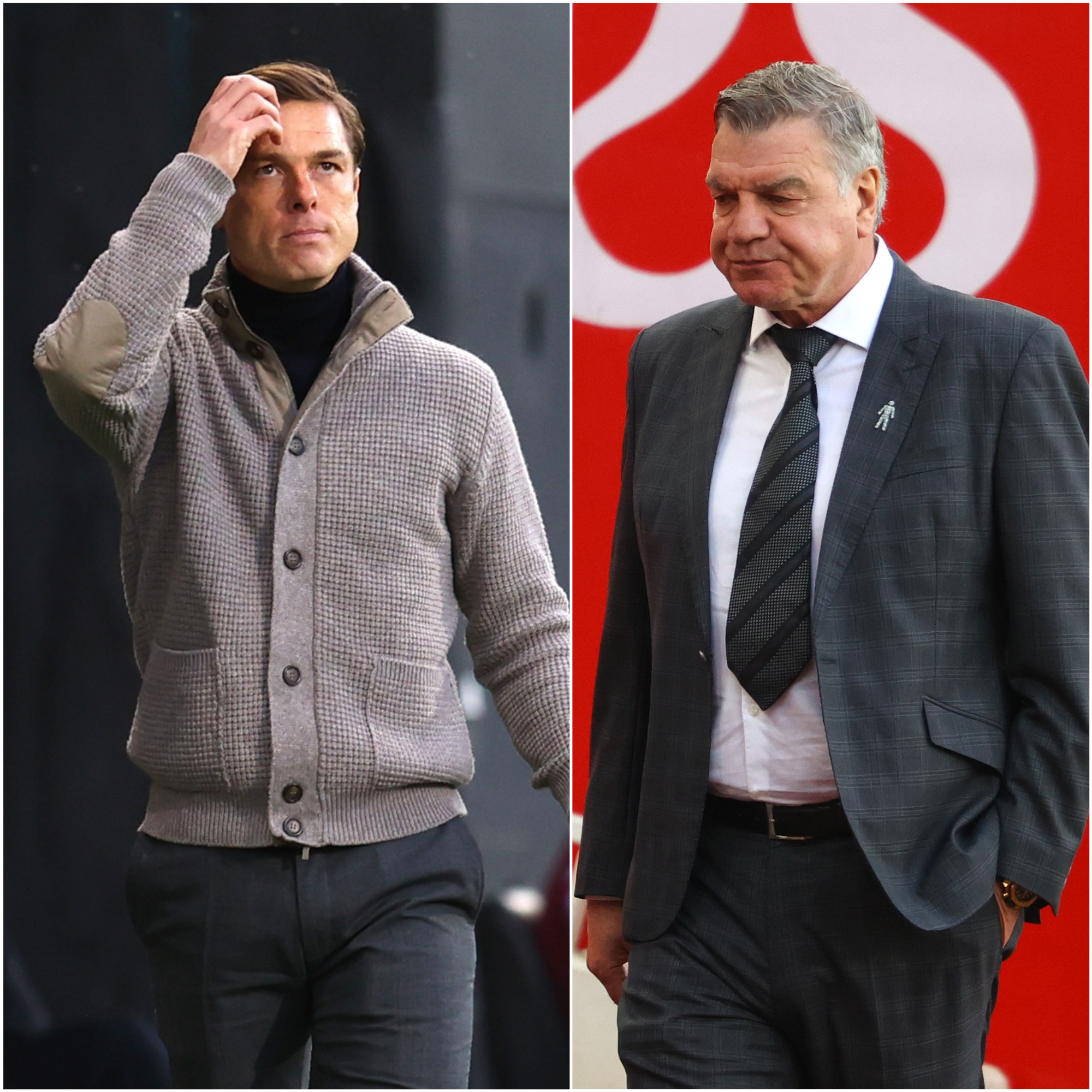Fulham manager Scott Parker, left, and West Brom's Sam Allardyce