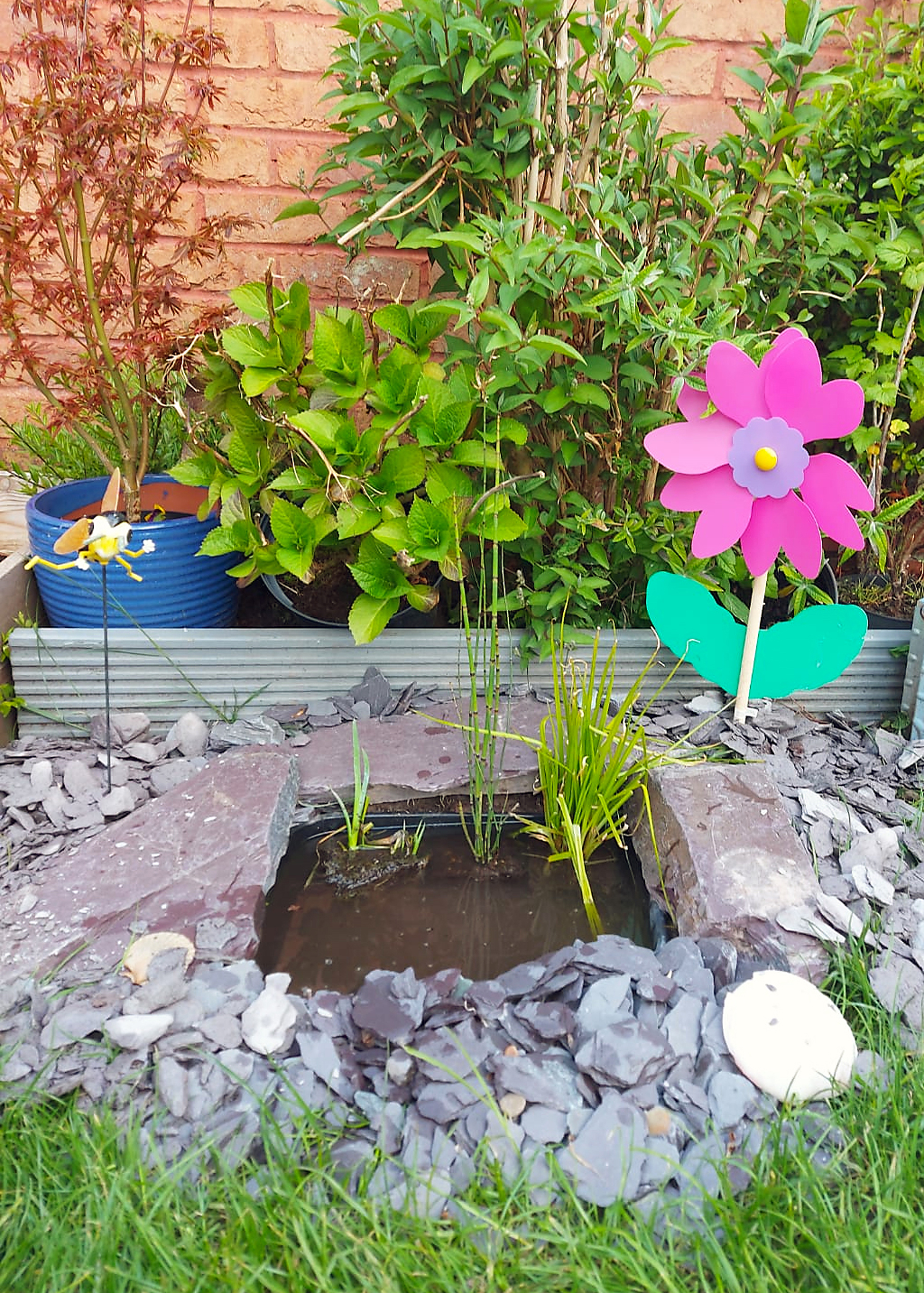 A finished DIY mini pond (Garden Organic/PA)