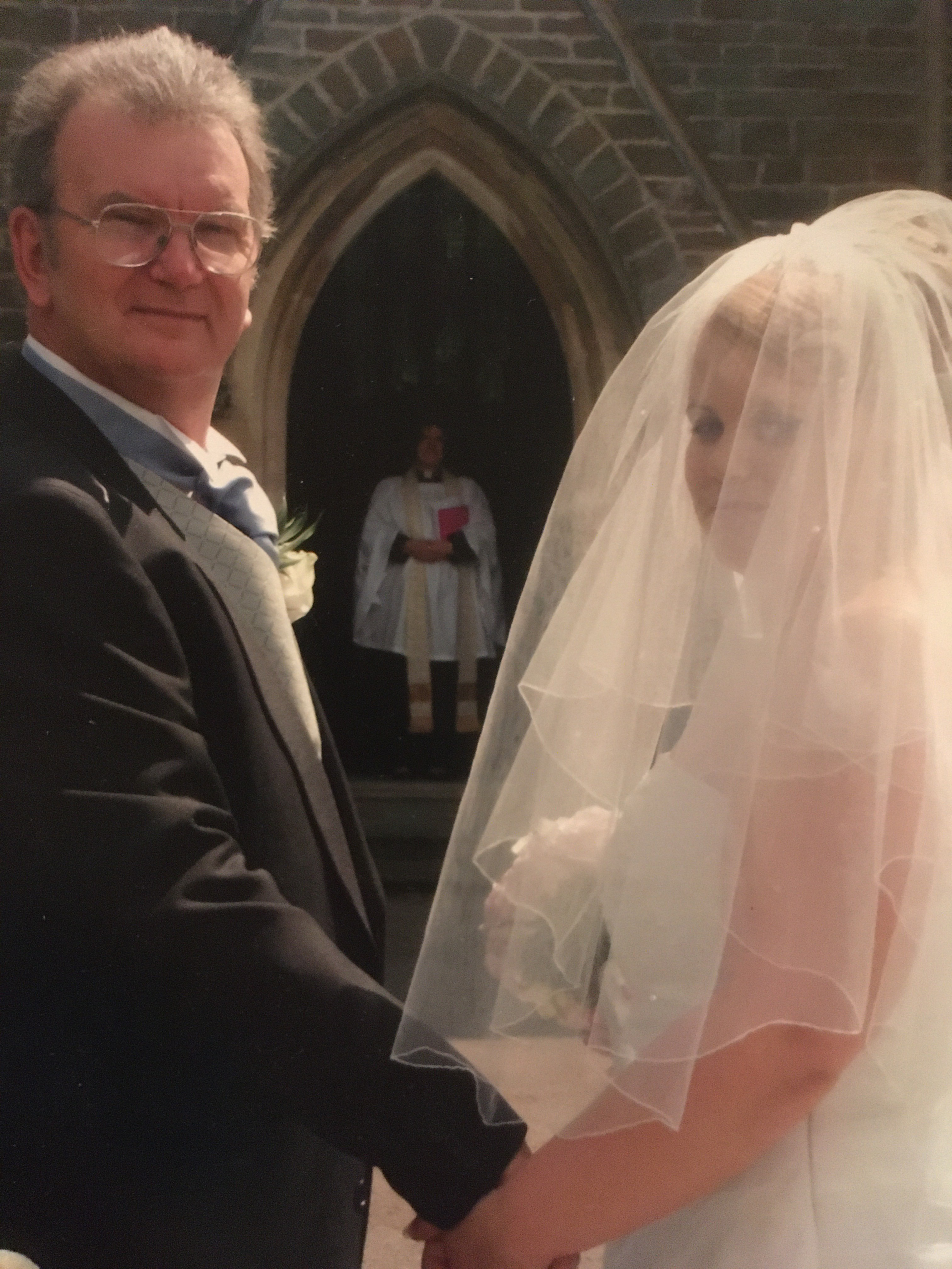 Rebecca with her dad at her wedding in 2004 