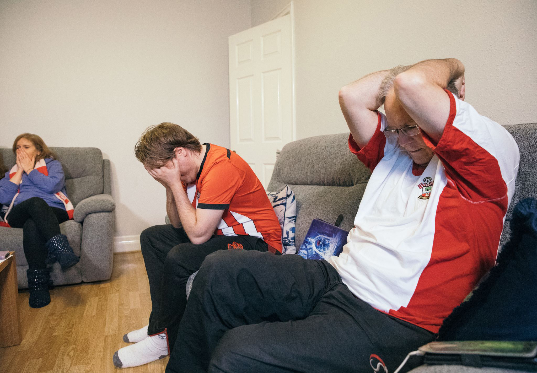 The Hiley family are distraught as Southampton miss a series of chances in a defeat to Manchester City