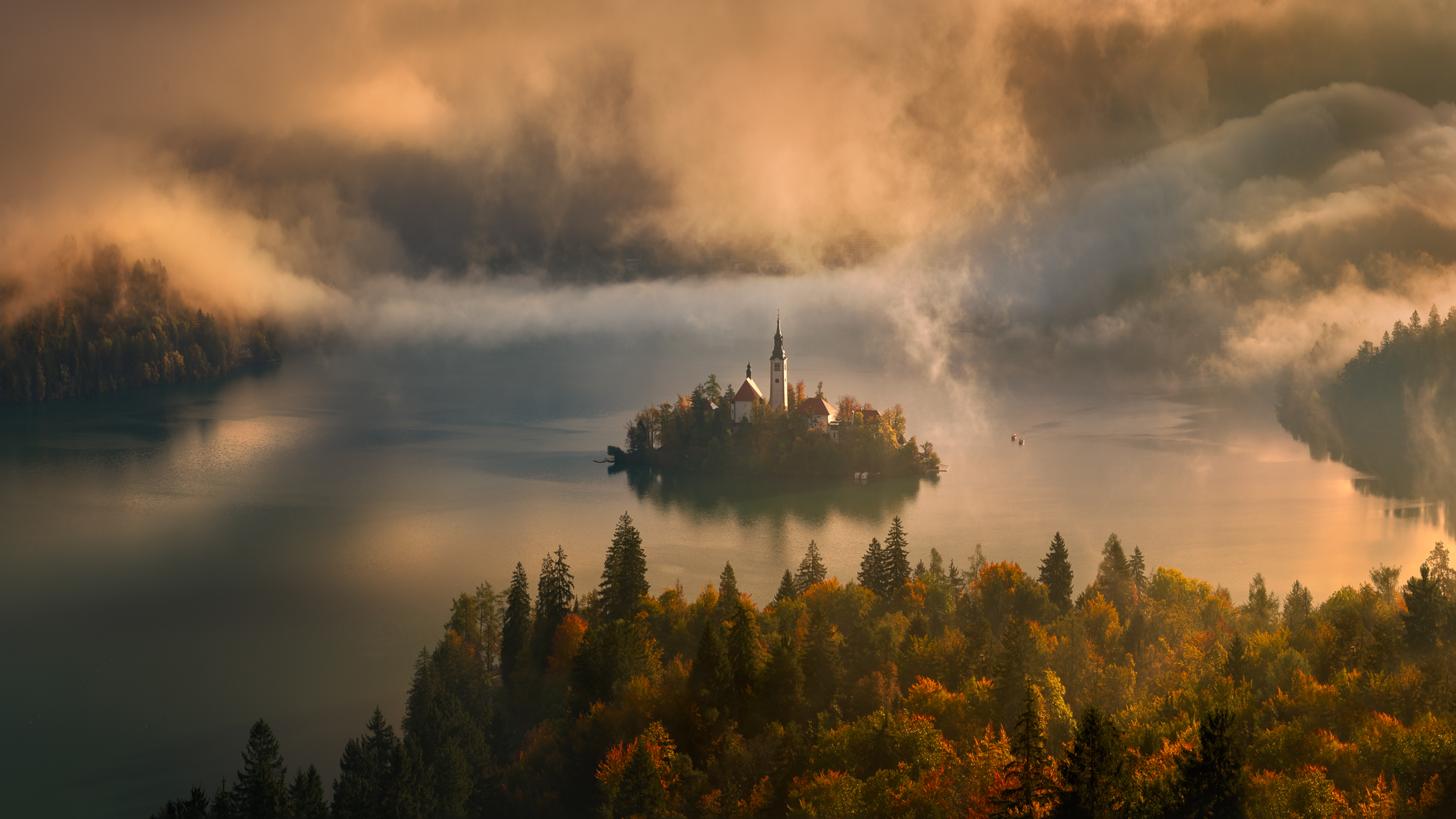 Dawn breaks over Lake Bled 