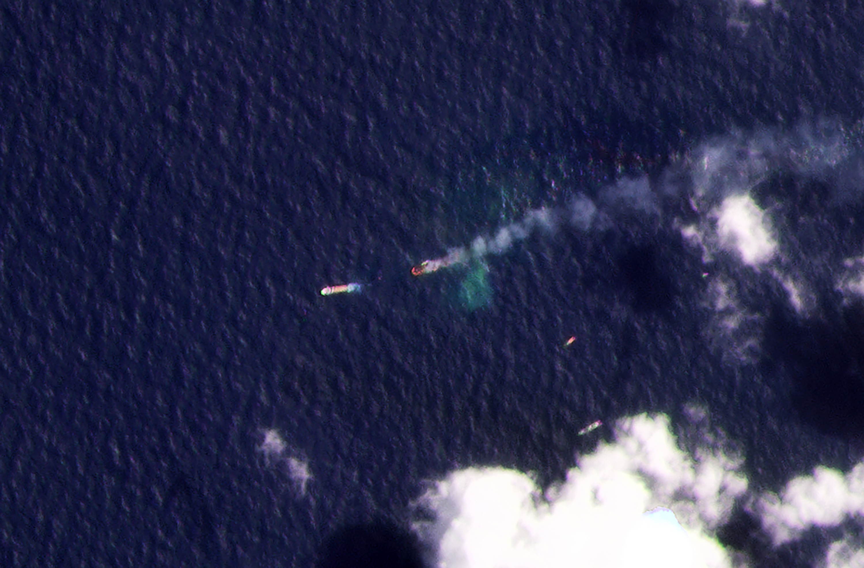 The MV X-Press Pearl on fire in the Laccadive Sea