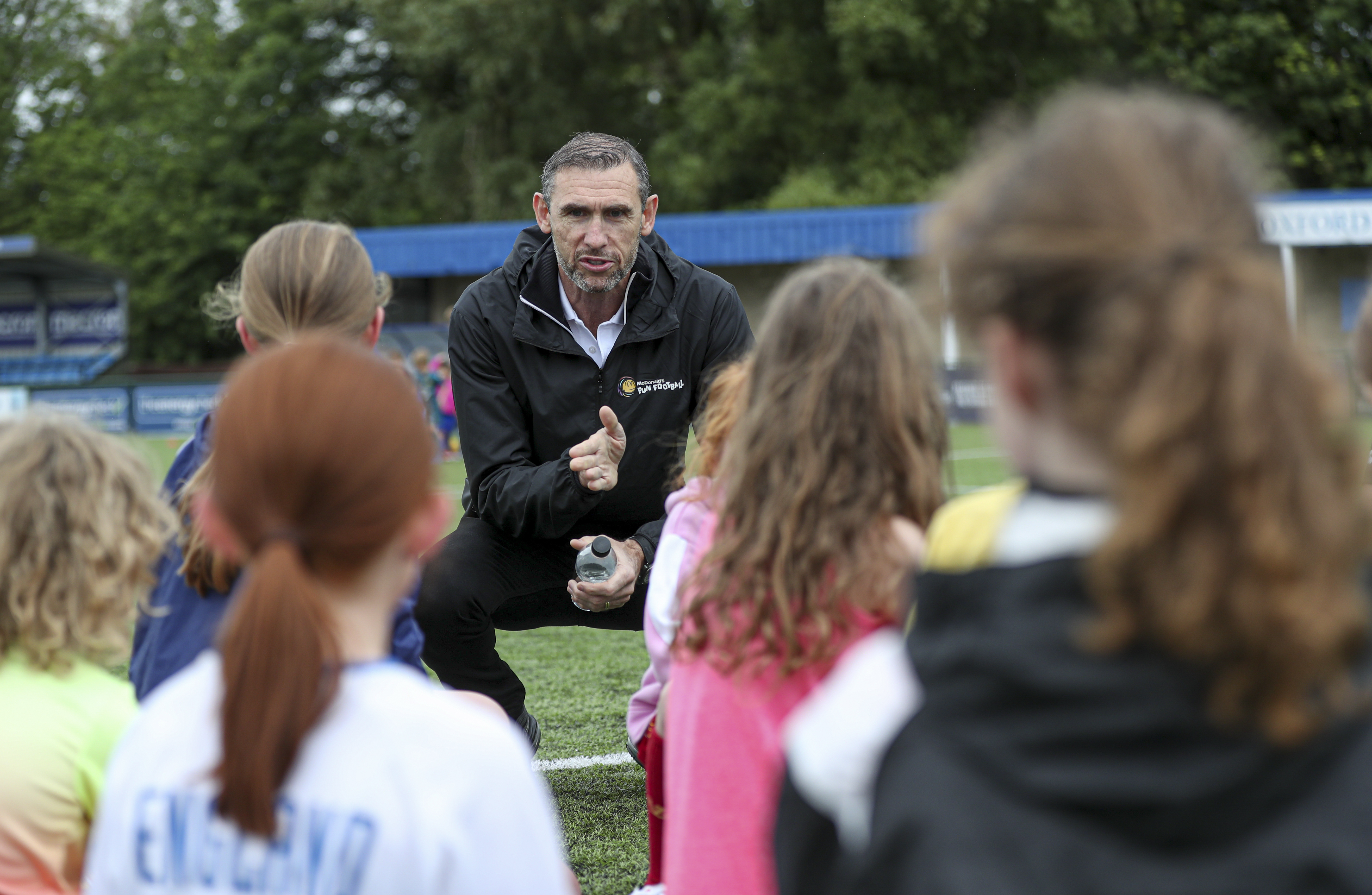 Martin Keown takes part in the McDonald's fun football session at Oxford City Football Club.