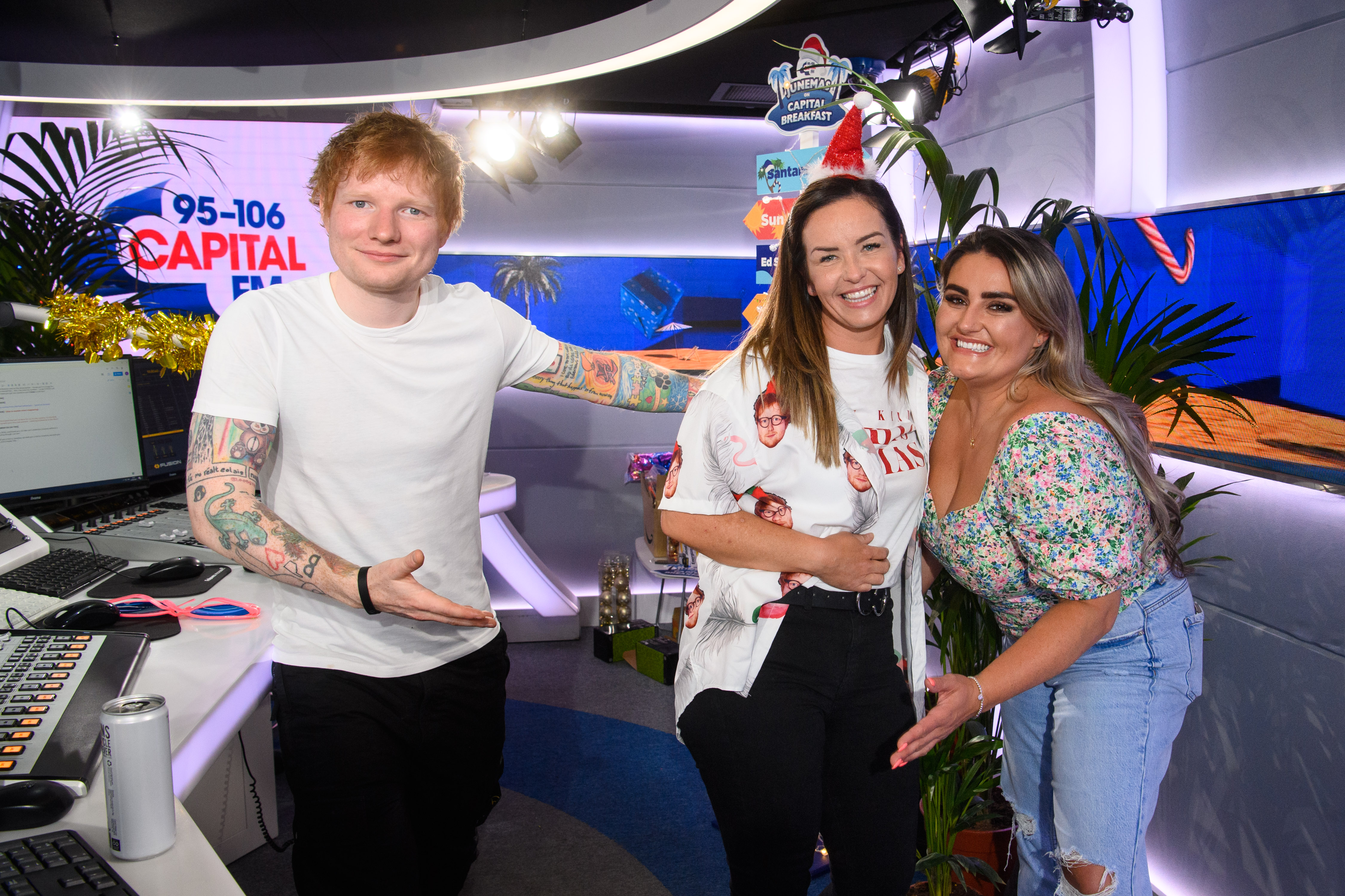 Ed Sheeran with nurse Nicky and her best friend