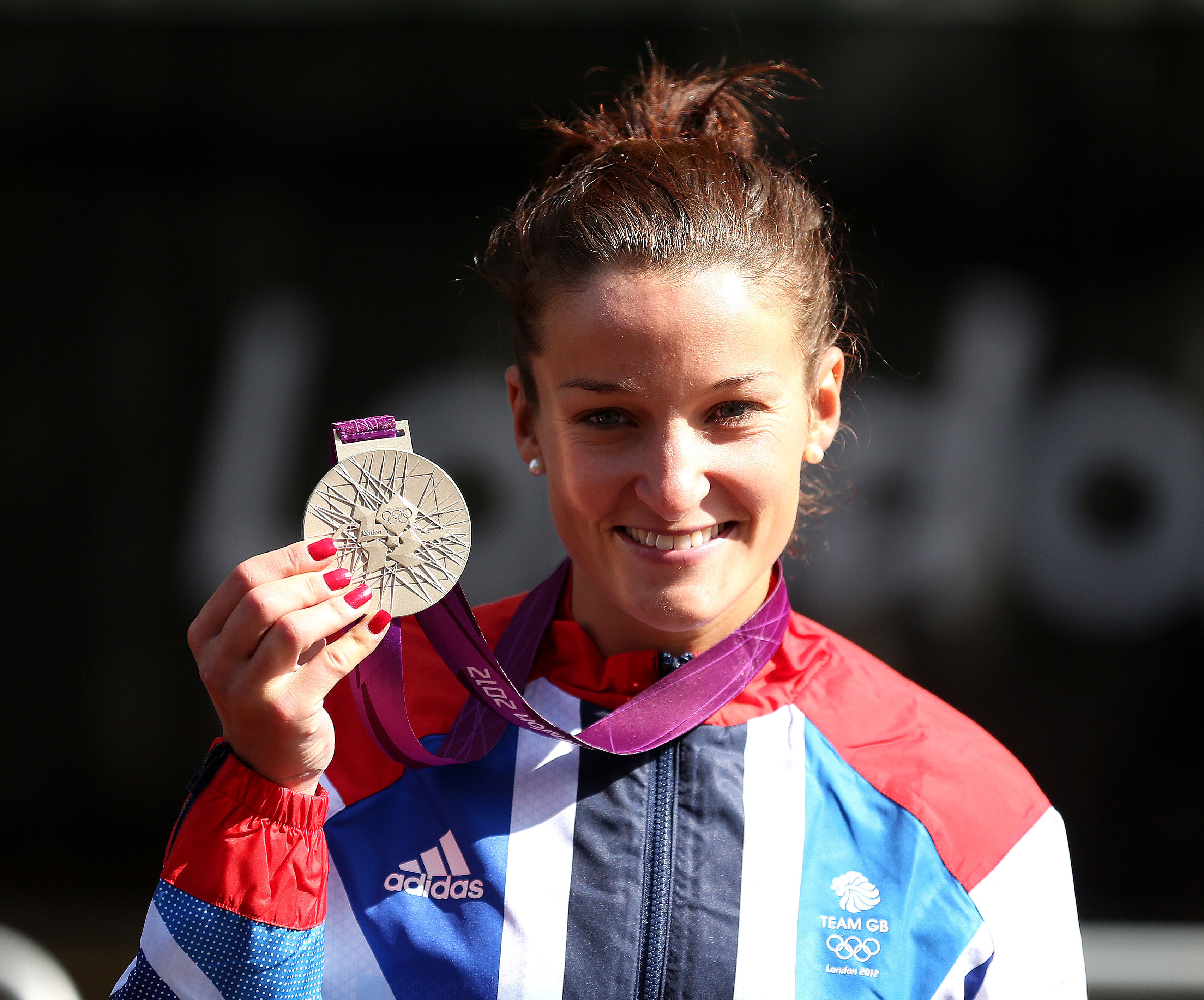 Lizzie Deignan with her silver medal at London 2012