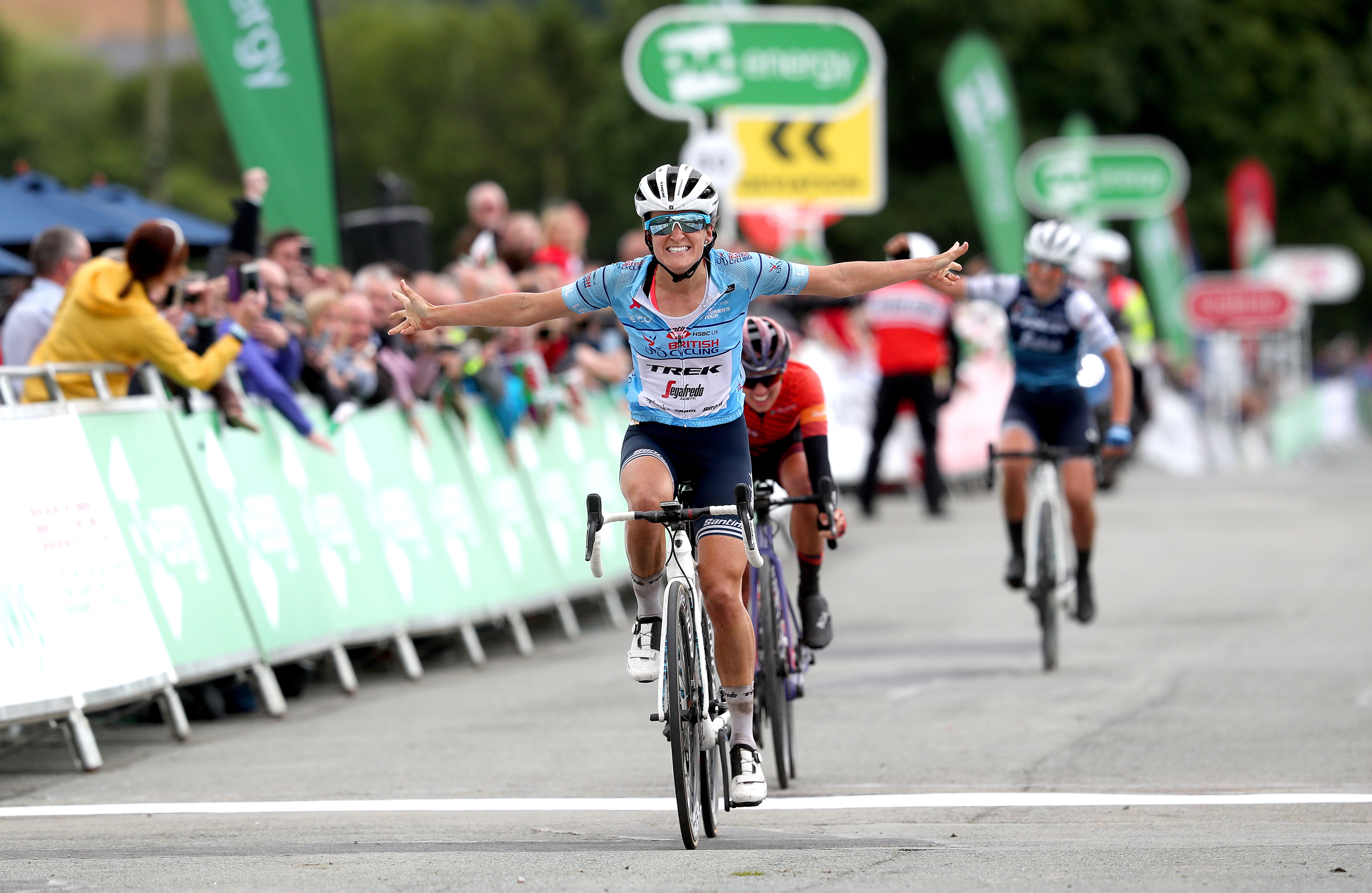 Lizzie Deignan winning stage five of the OVO Energy Women's Tour in March