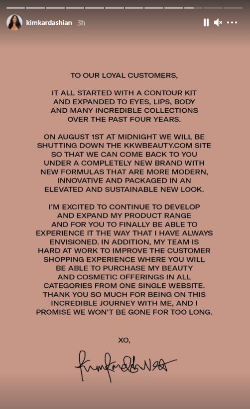 Kim Kardashian West statement