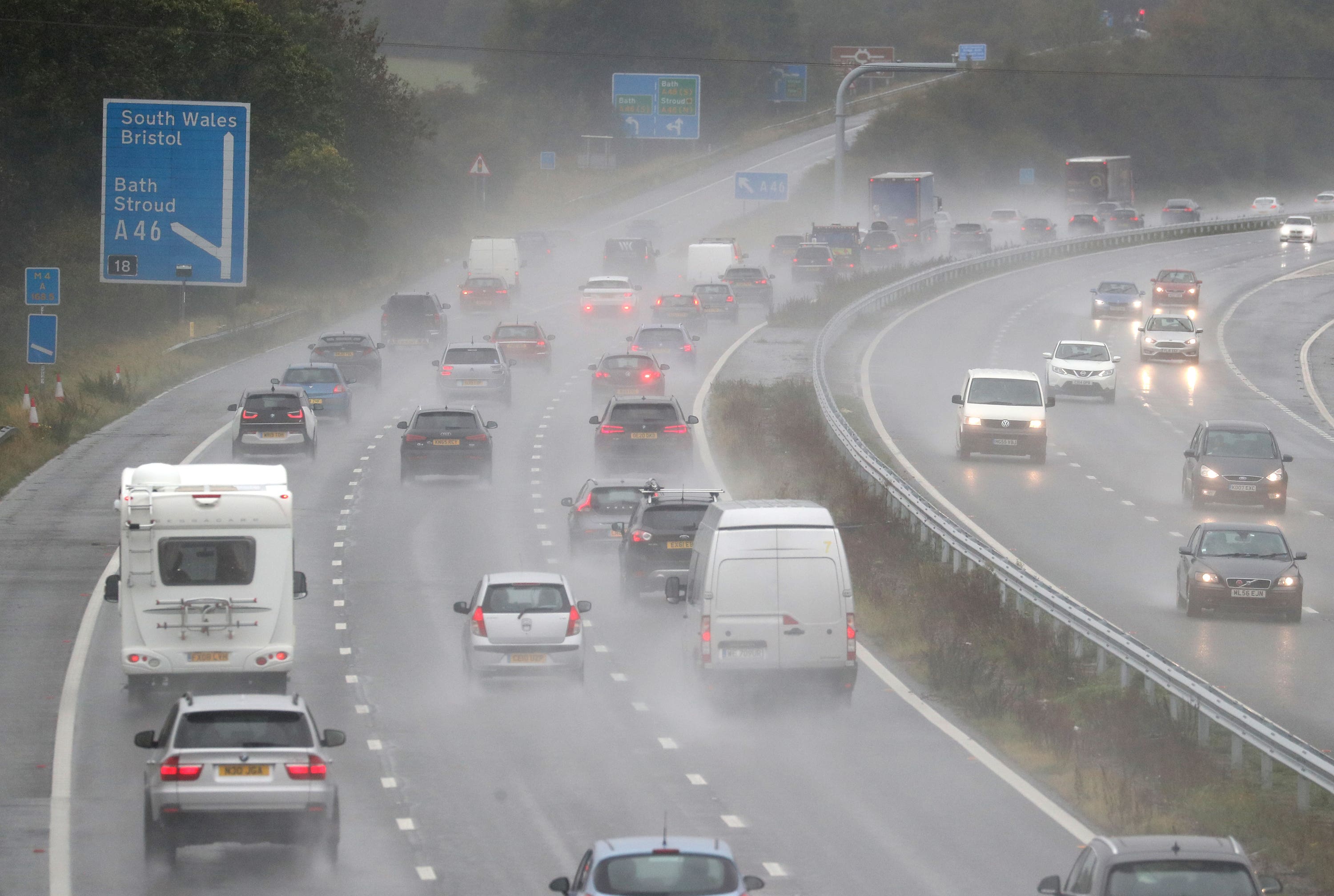 Traffic in the rain