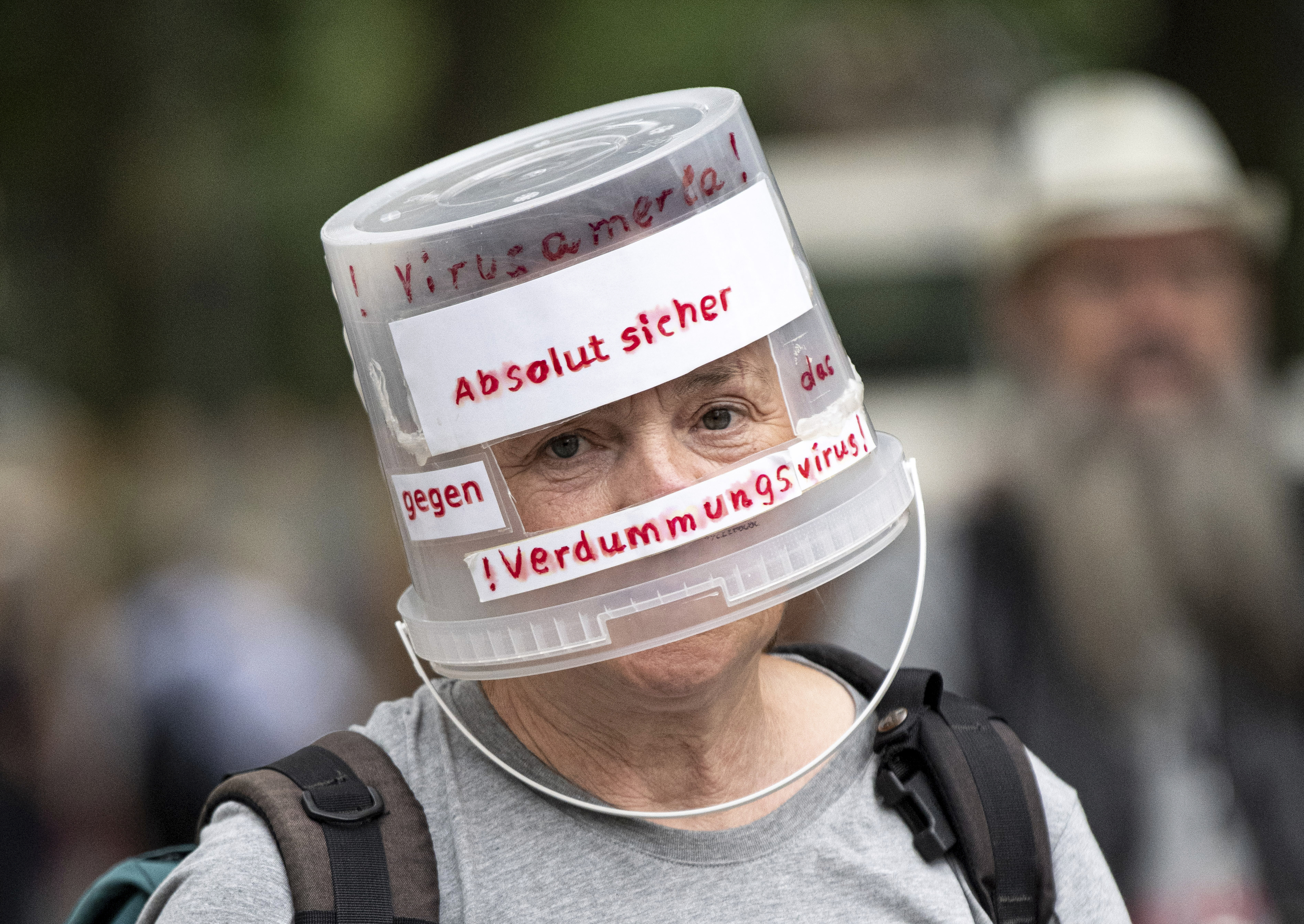 A protester in Germany