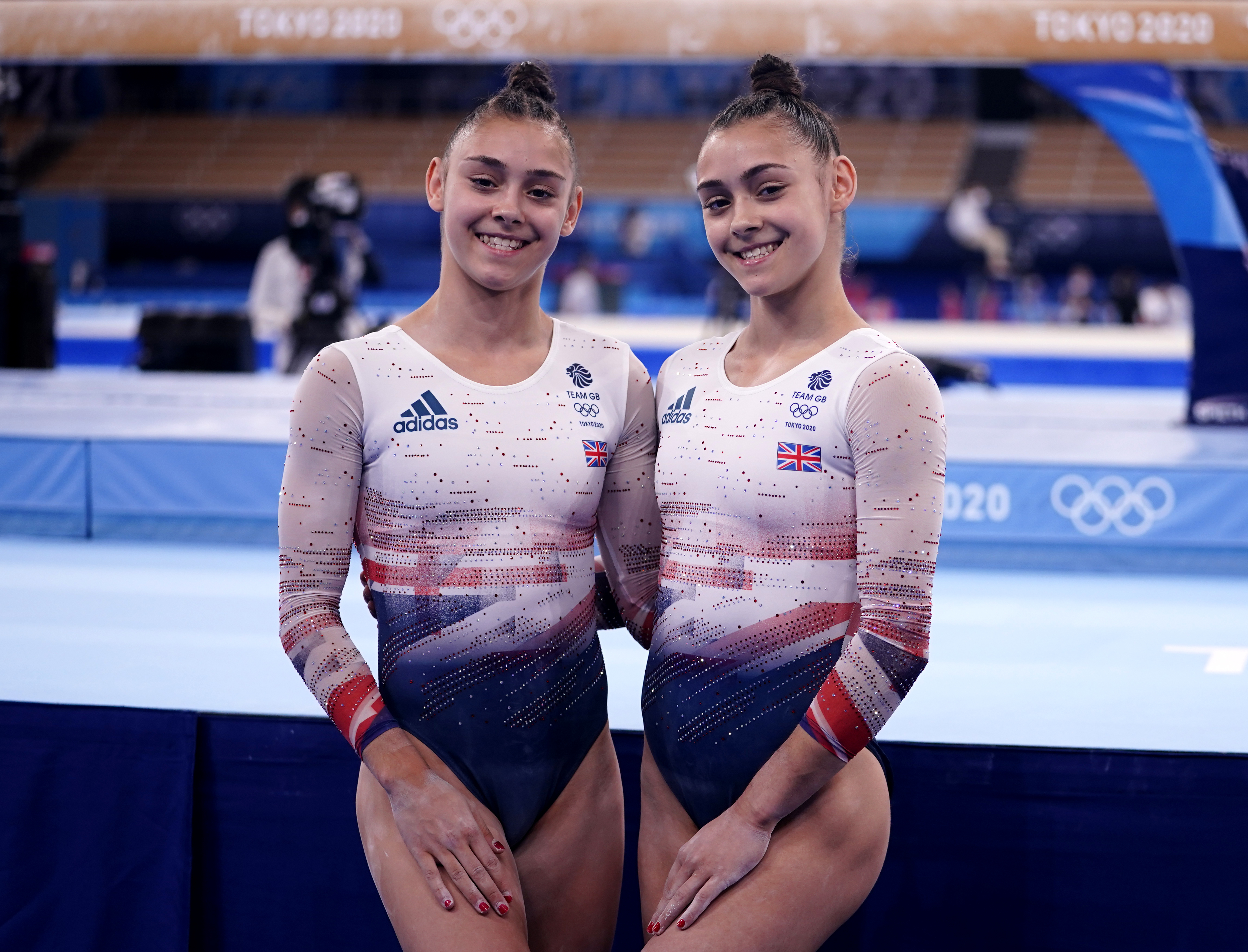 Great Britain's Jessica Gadirova (right) and Jennifer Gadirova 