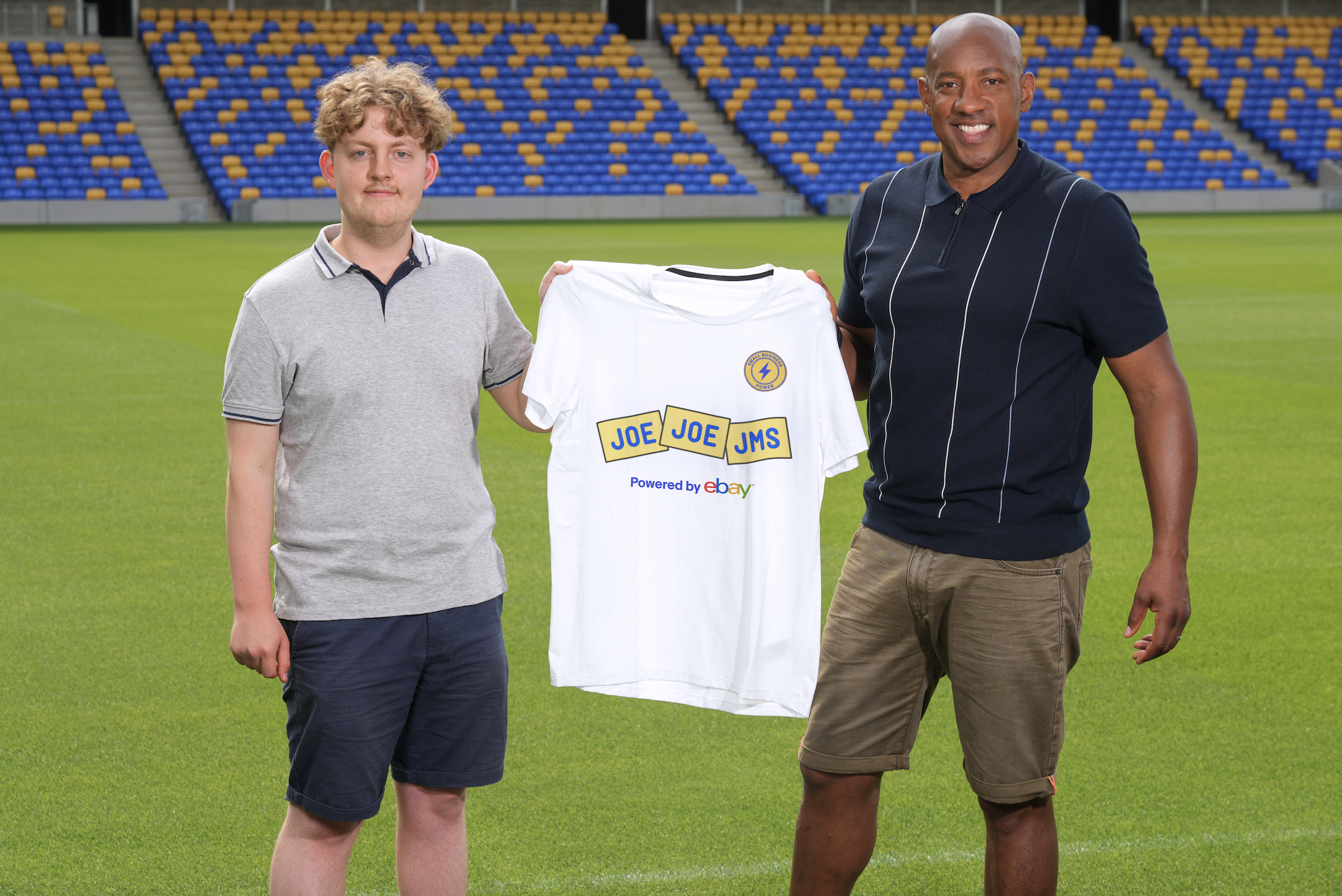 Dion Dublin (right) helped launch the new partnership between the EFL and eBay for their 'Small Businesses United' campaign