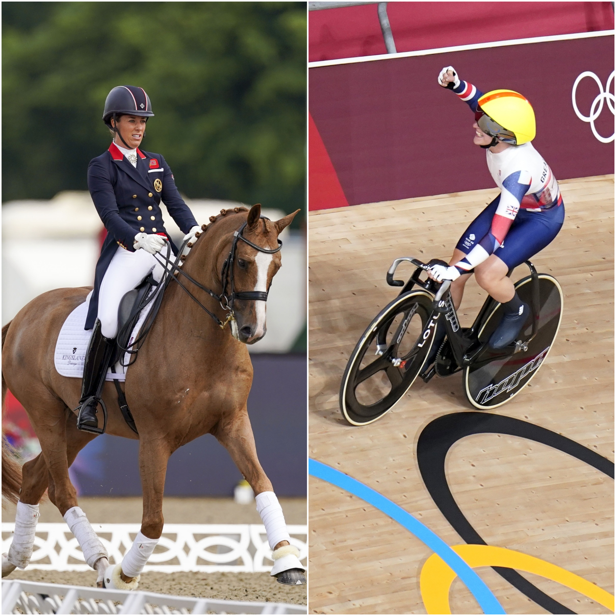 Laura Kenny, right, and Charlotte Dujardin