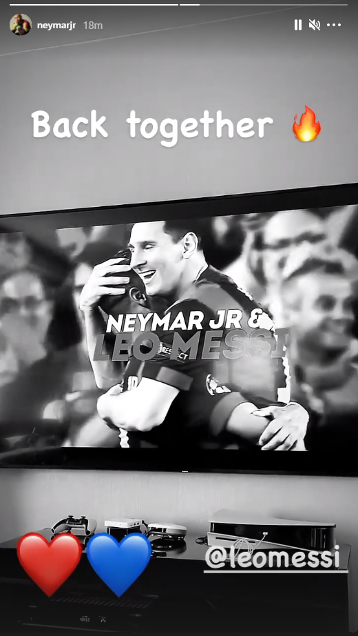 Neymar welcomed Lionel Messi to PSG with a social media tribute
