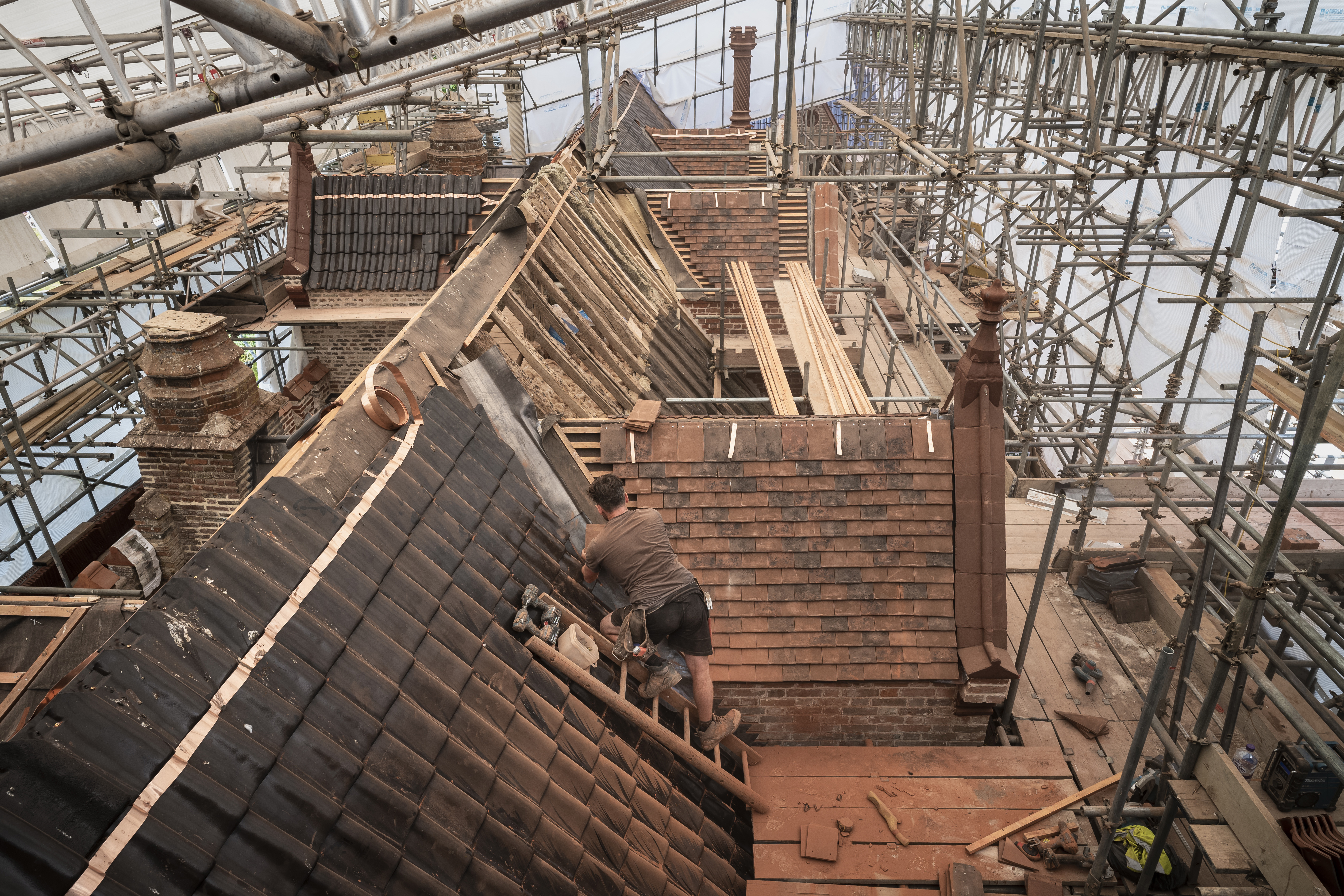 Bat experts found numerous signs of brown long-eared bats in the attics and roof spaces right across the hall. (National Trust/ Mike Hodgson/ PA)