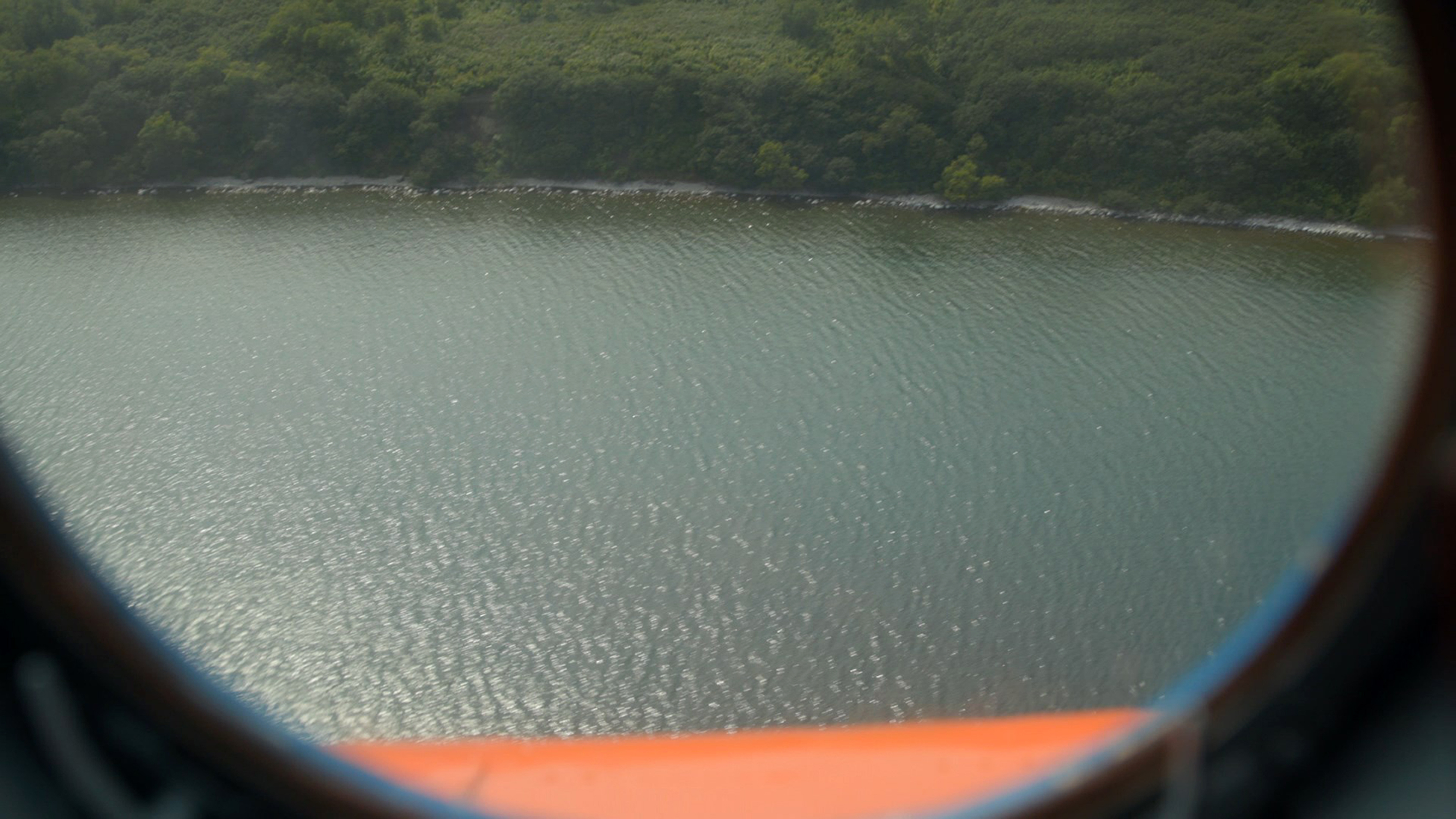 A view from an emergency helicopter of the crashsite 