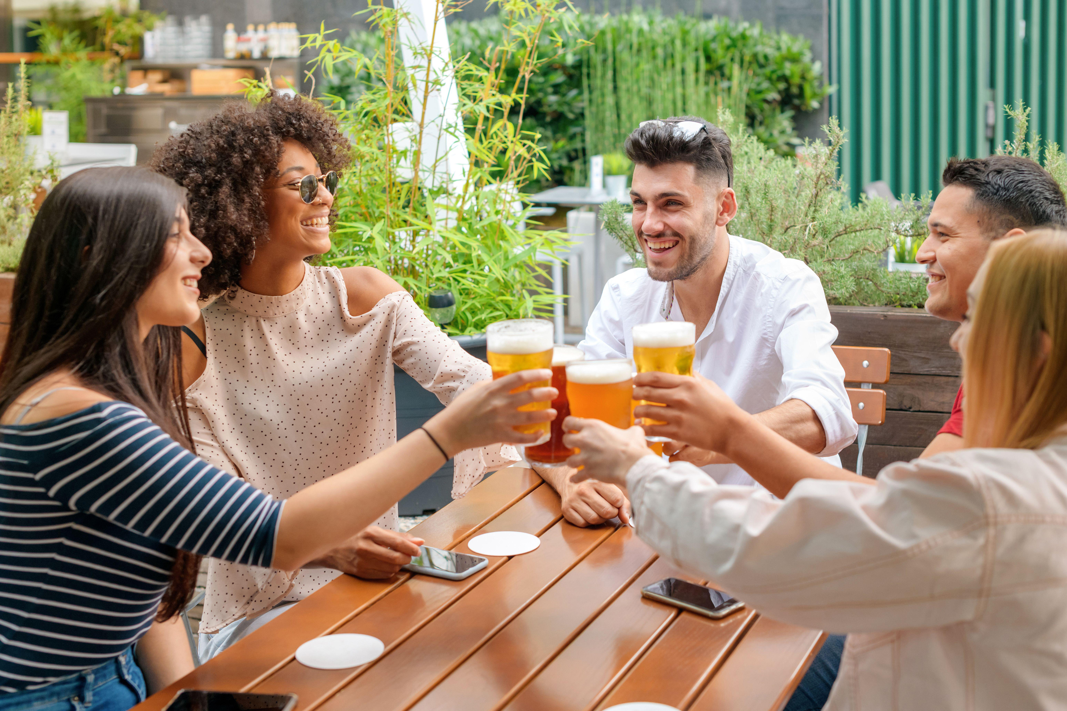 Friends having drinks