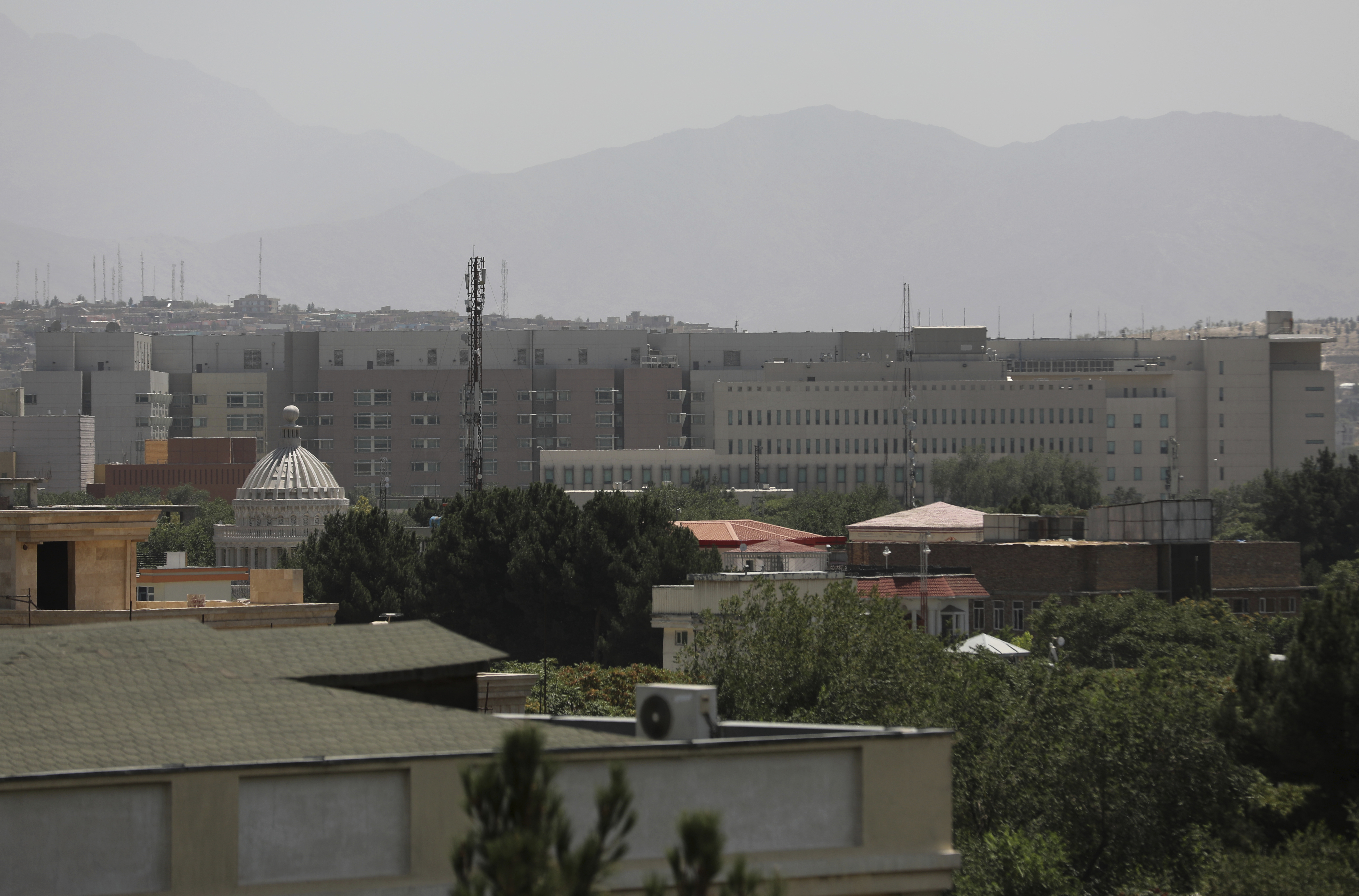 The US embassy buildings in Kabul, Afghanistan