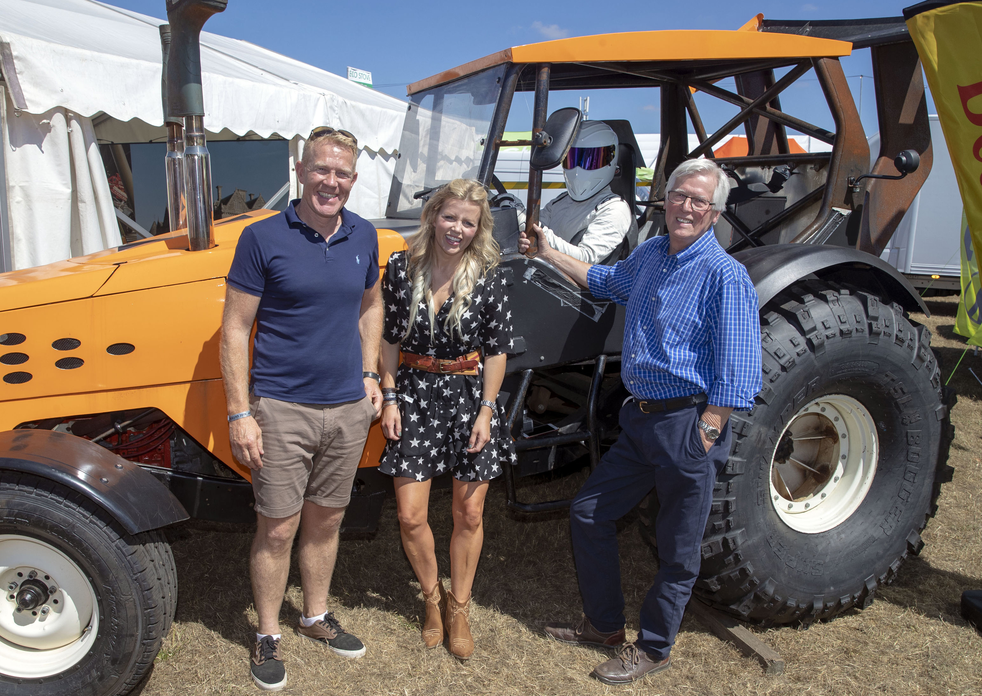 John Craven with fellow Countryfile hosts Ellie Harrison and Adam Henson in 2018 