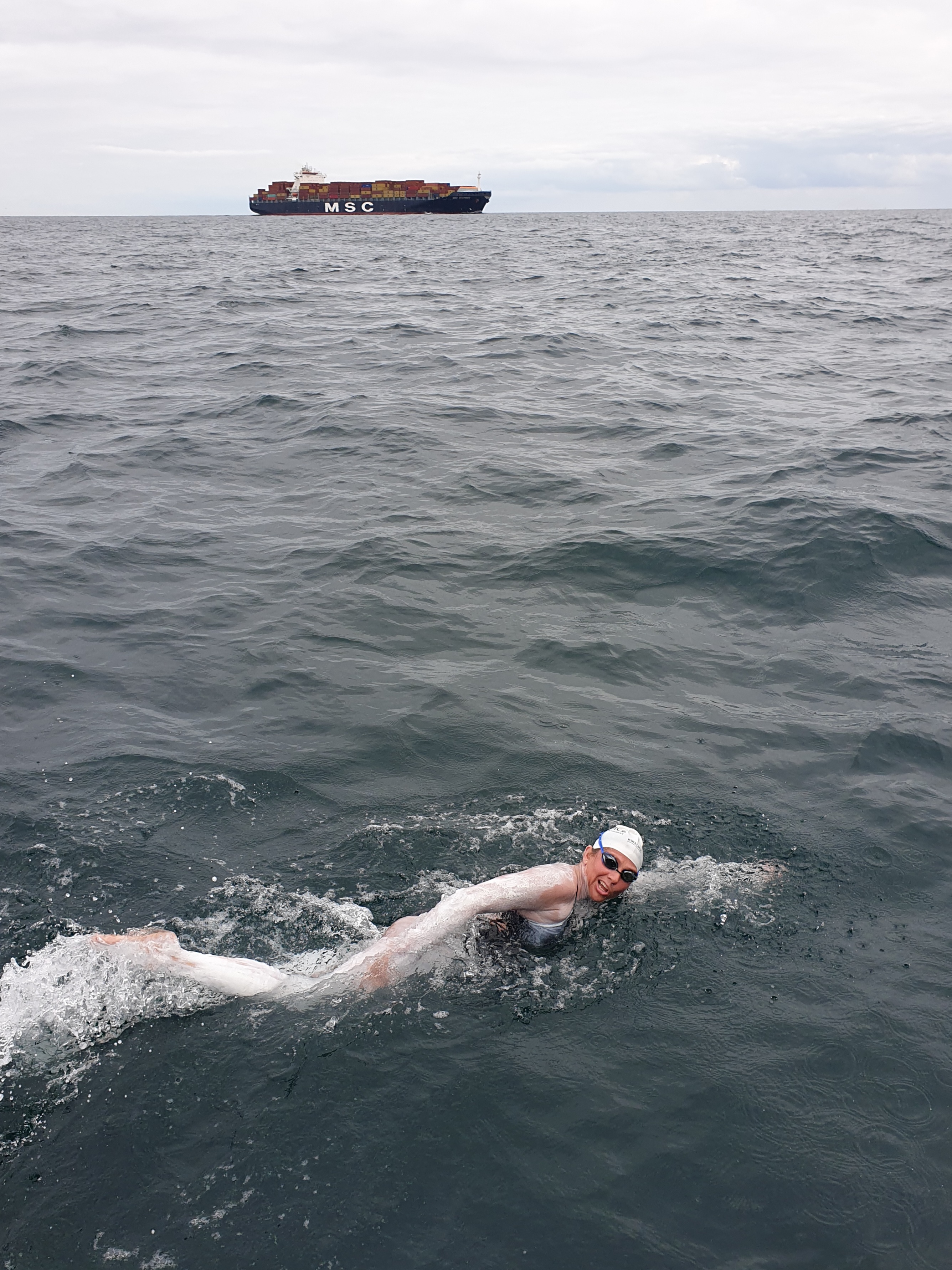 Chloe McCardel swimming in the English Channel