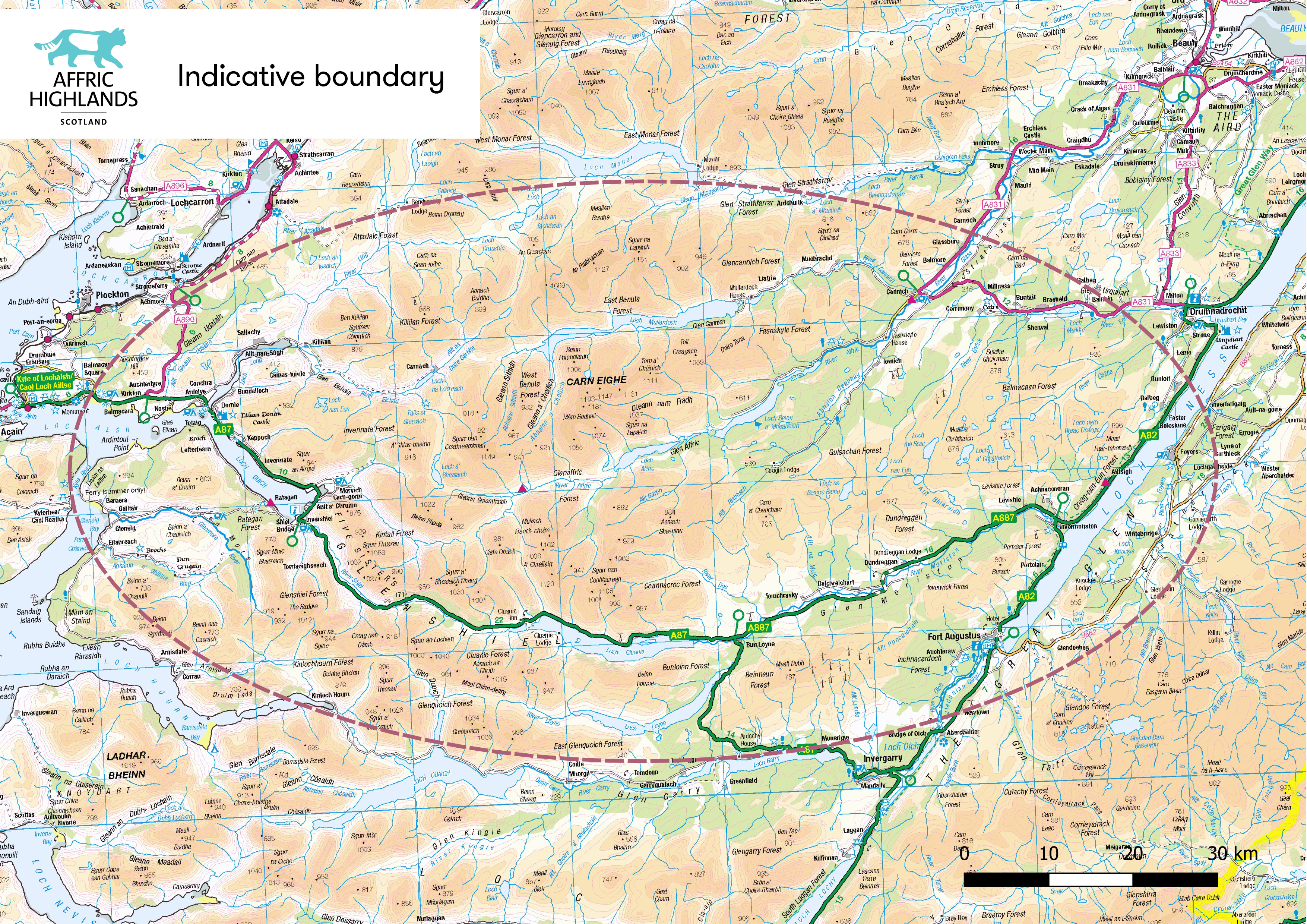 Affric Highlands map