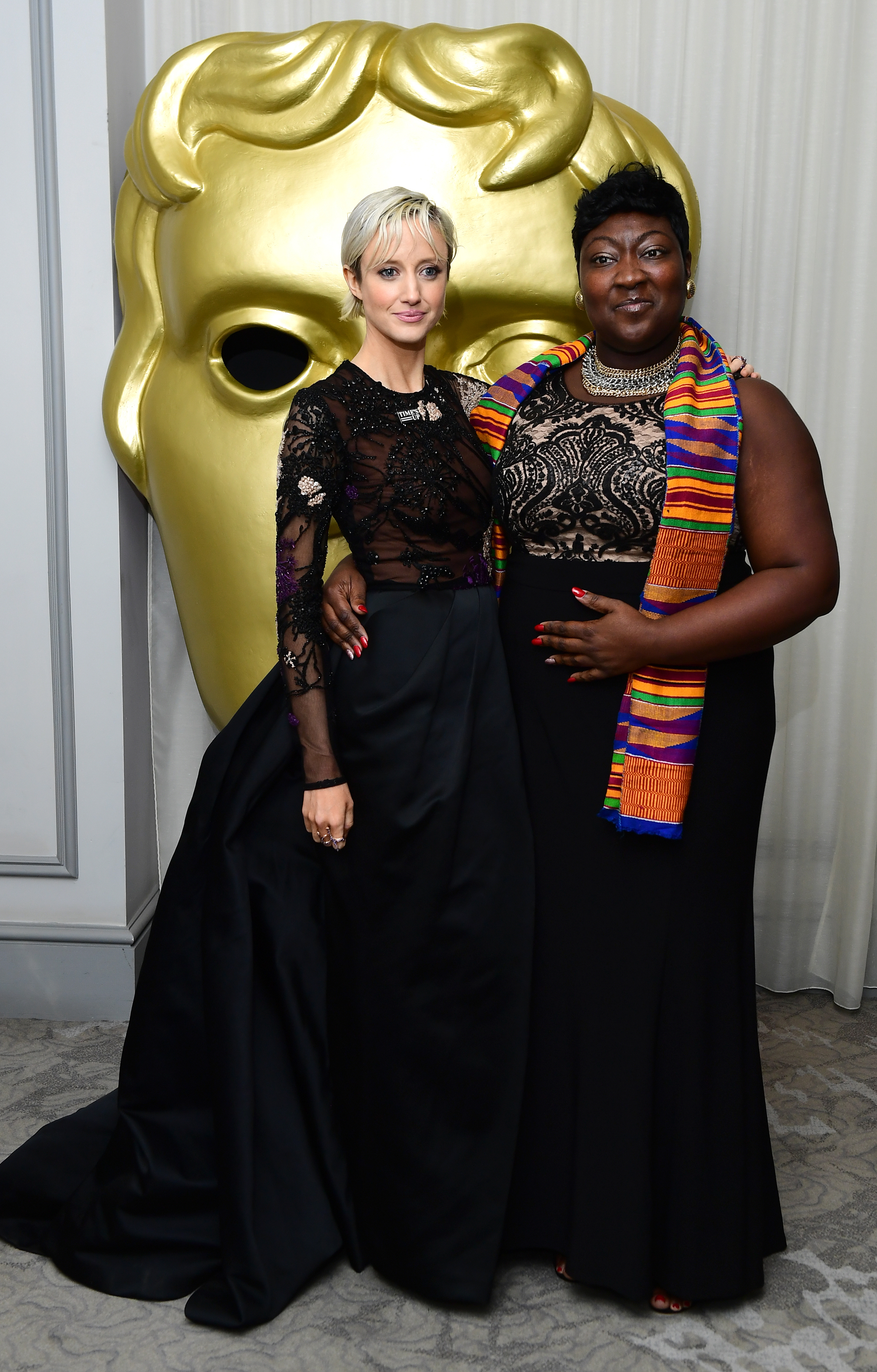 Andrea riseborough and phyll opoku-gyimah at the bafta 2018 film awards